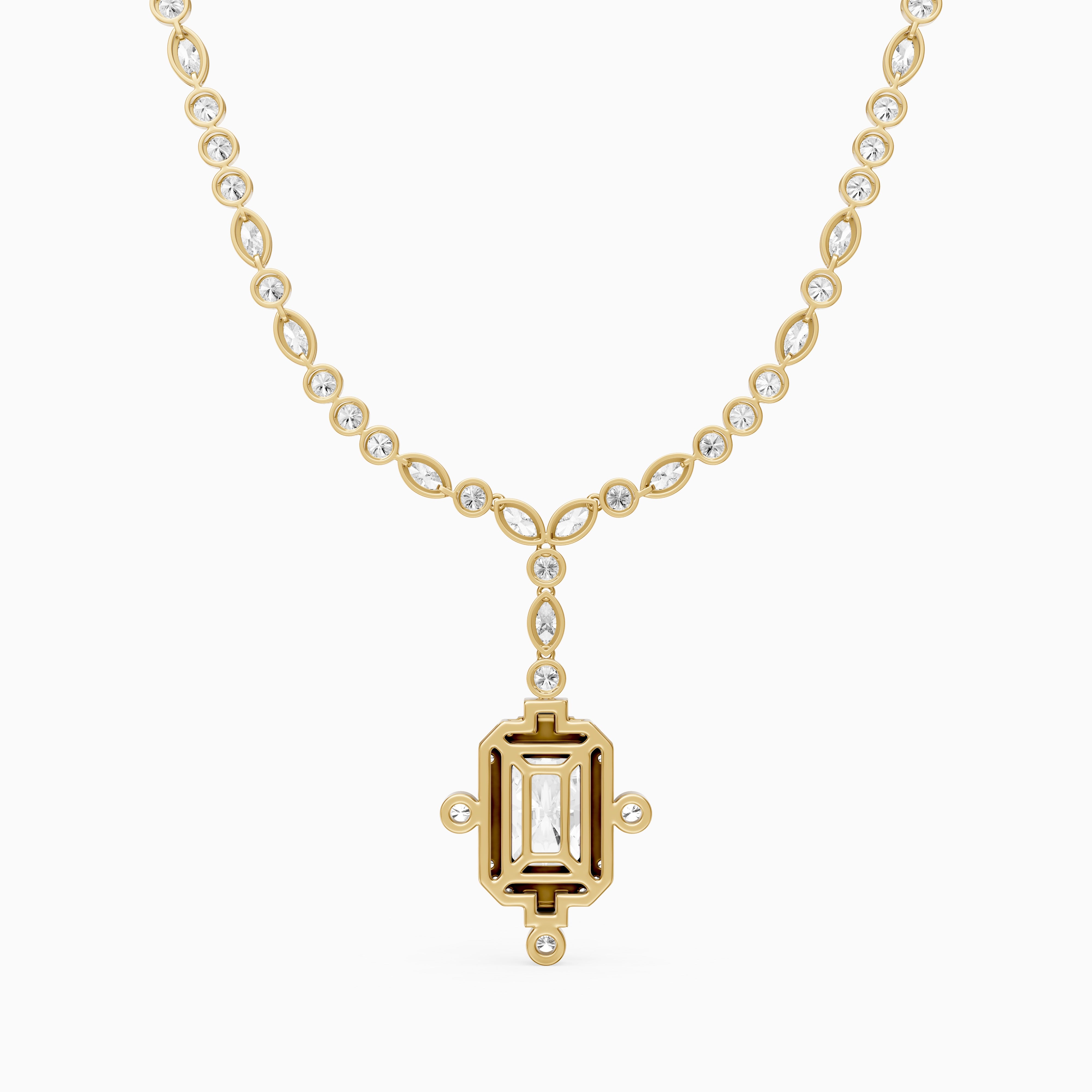 Claire Radiant Cut Lab Grown Diamond Vintage Inspired Necklace