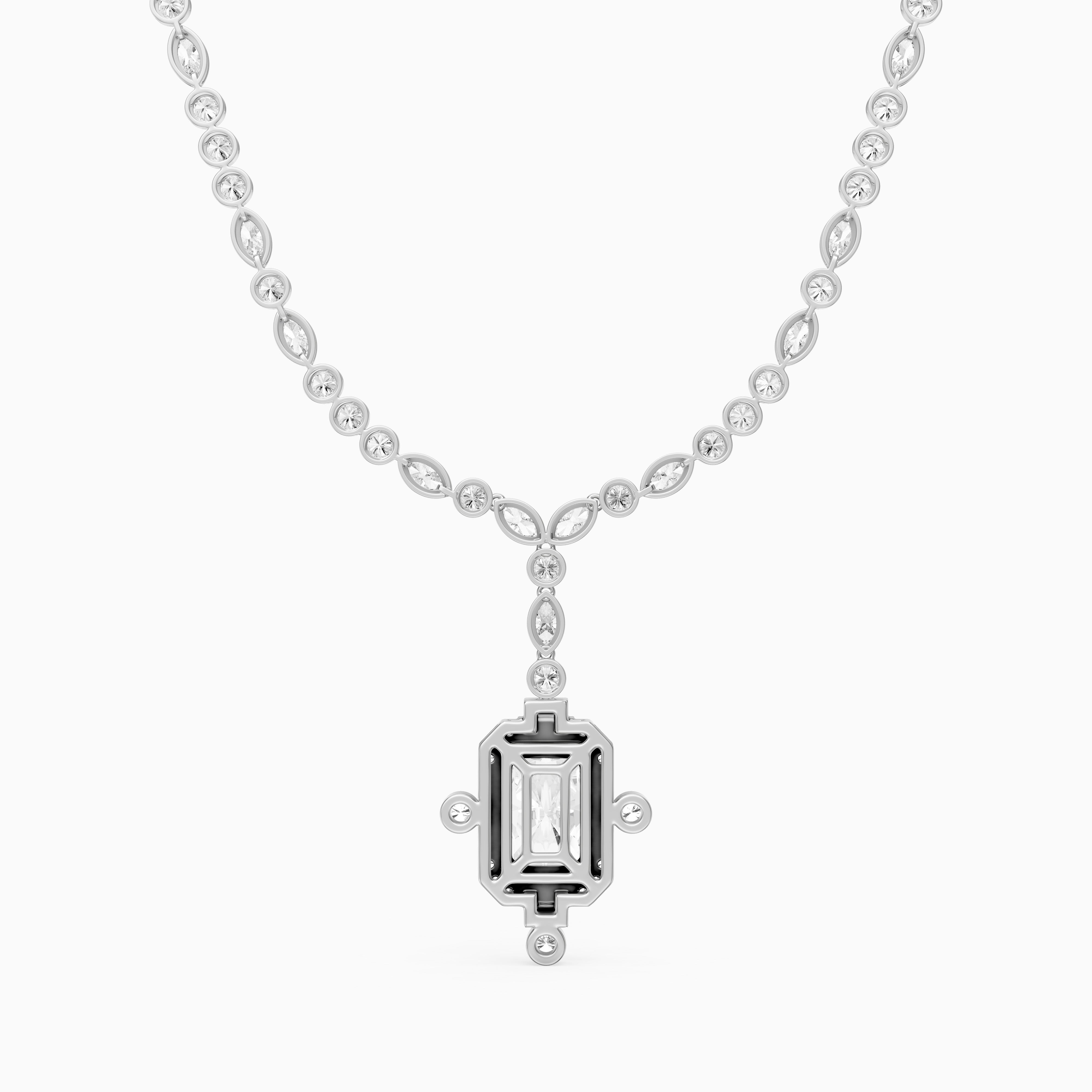 Claire Radiant Cut Lab Grown Diamond Vintage Inspired Necklace