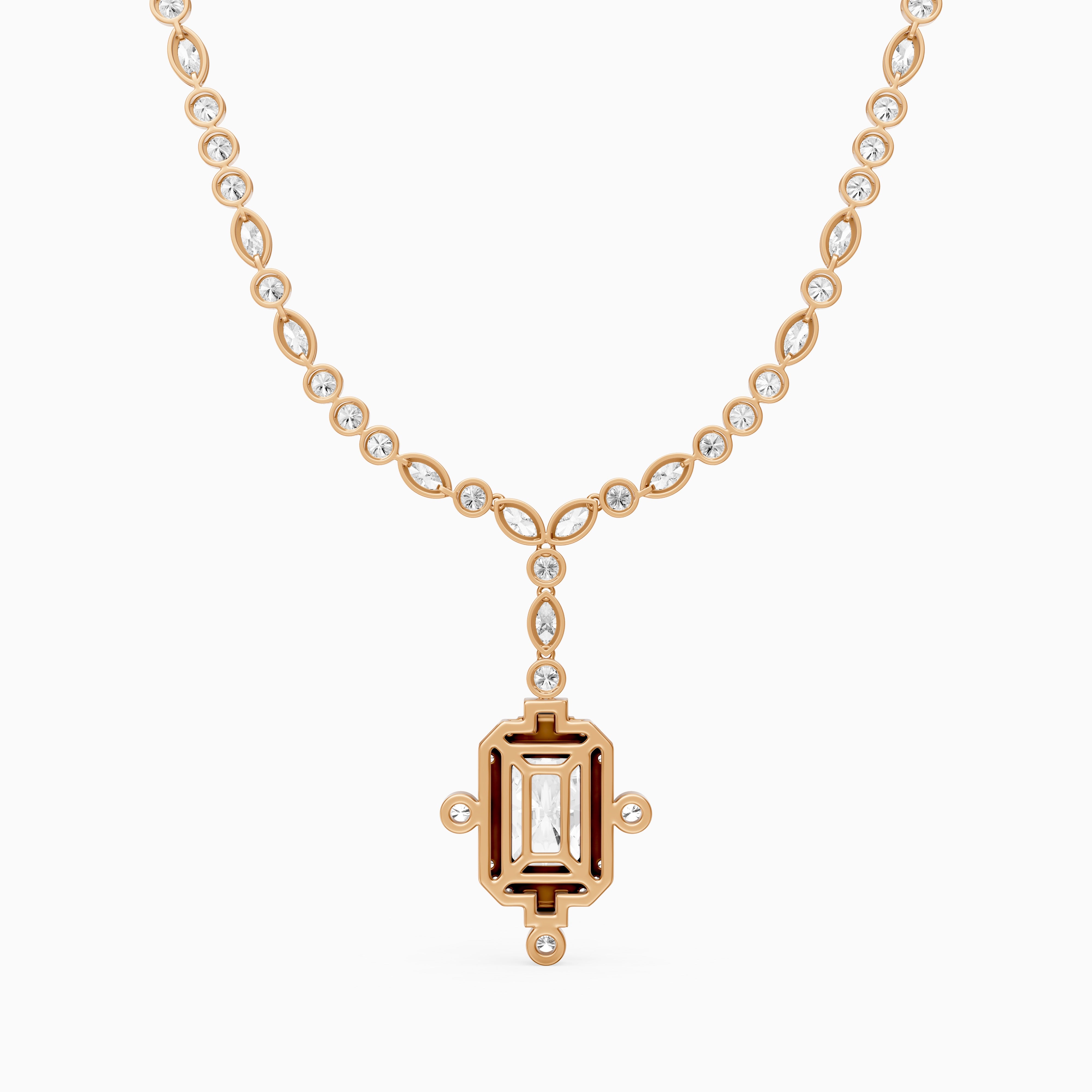 Claire Radiant Cut Lab Grown Diamond Vintage Inspired Necklace