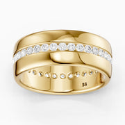 Carson Round Cut Lab Grown Diamond Channel Set Wide Cigar Band