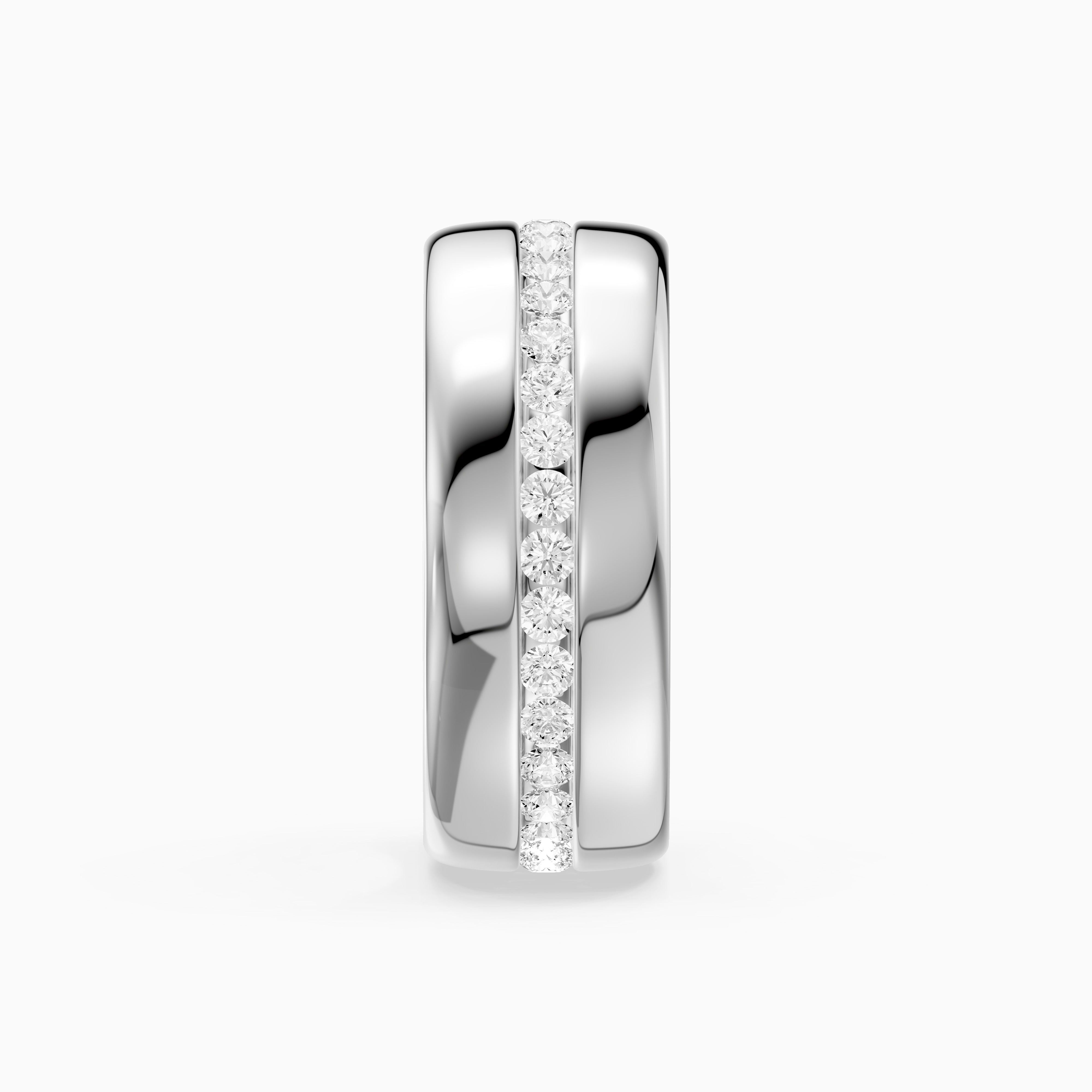 Carson Round Cut Lab Grown Diamond Channel Set Wide Cigar Band