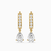 Iris Pear Lab Grown Diamond Drop Earrings with Pave Bar