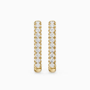 Simone Round Lab Grown Diamond Pave Rectangular Huggie Earrings