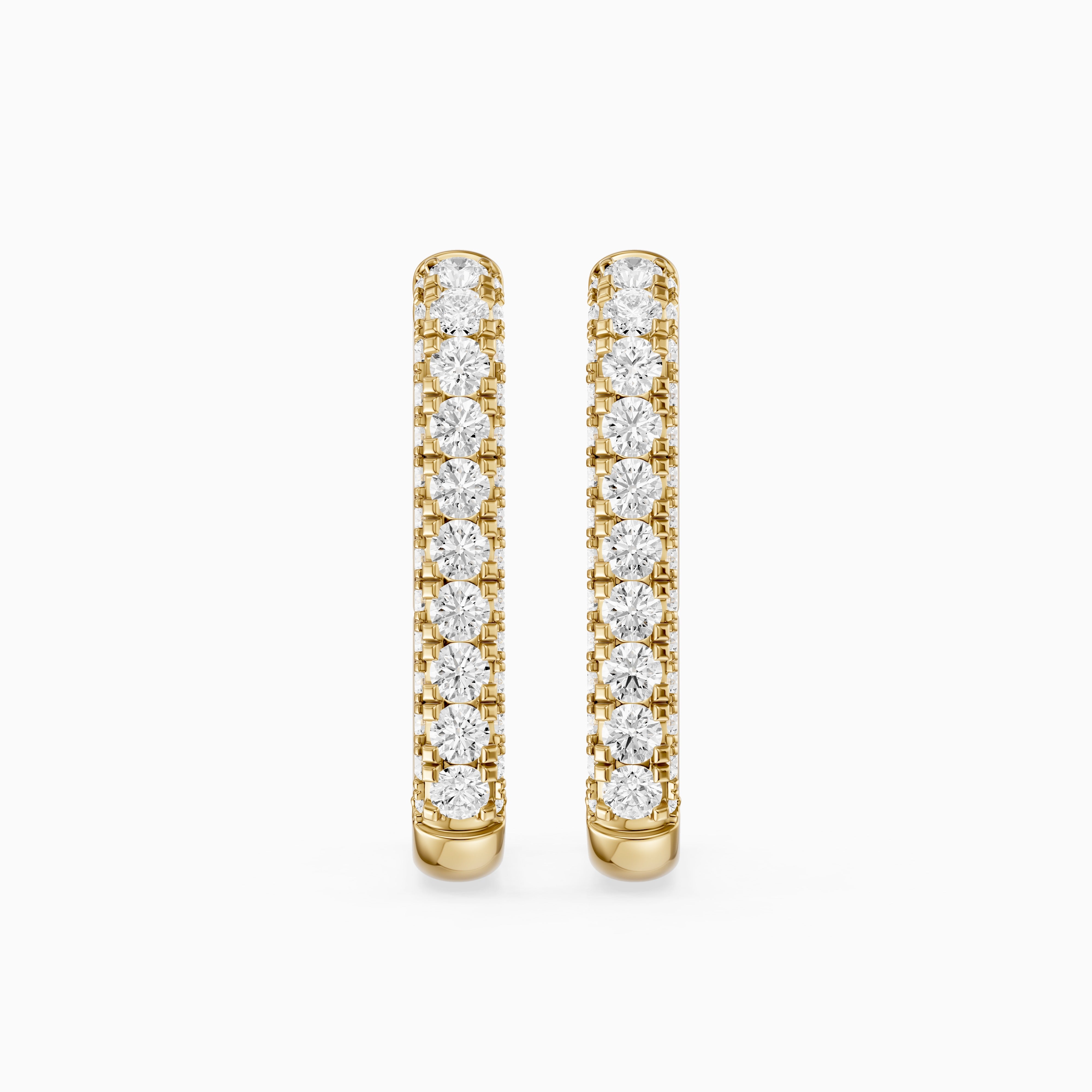 Simone Round Lab Grown Diamond Pave Rectangular Huggie Earrings