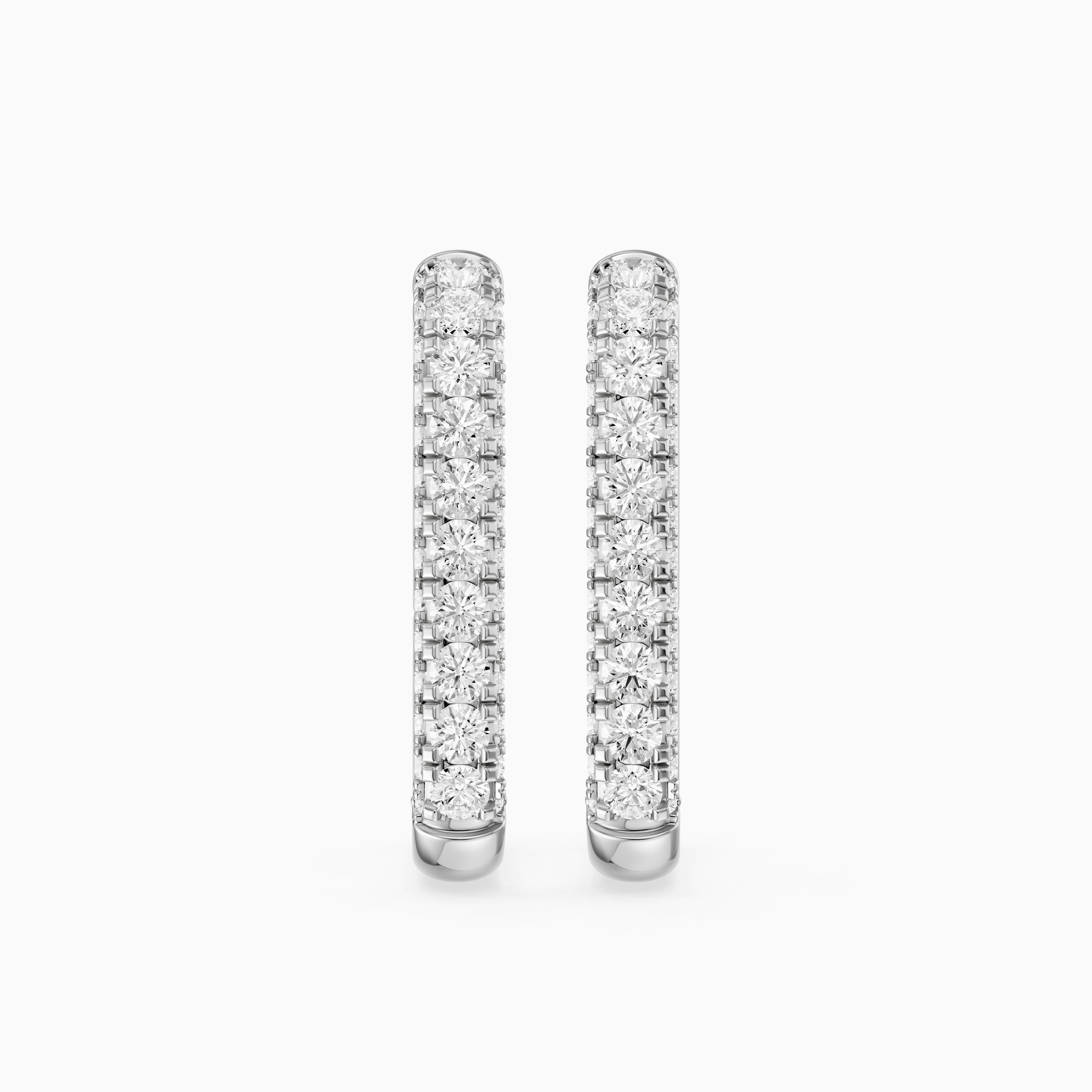 Simone Round Lab Grown Diamond Pave Rectangular Huggie Earrings