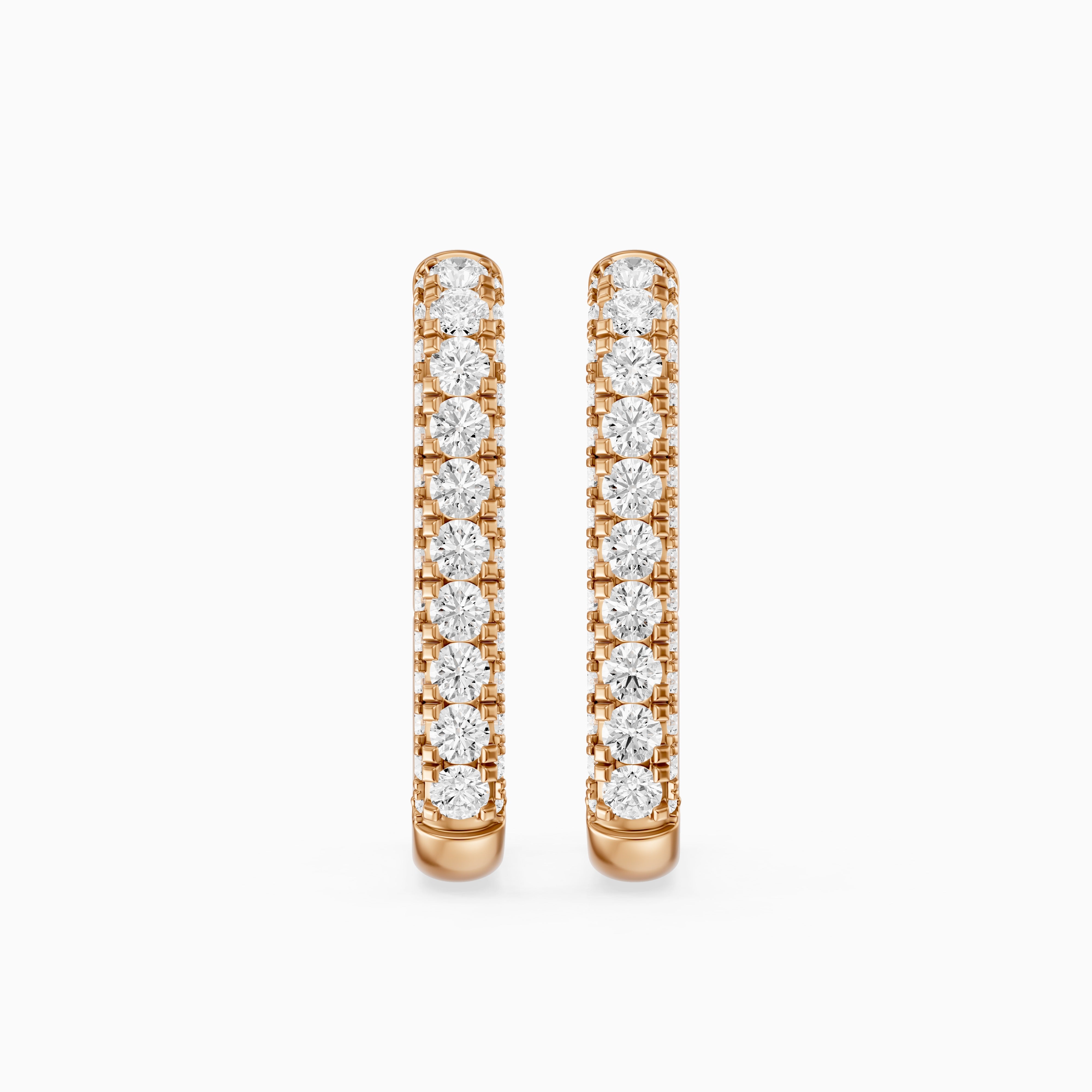 Simone Round Lab Grown Diamond Pave Rectangular Huggie Earrings