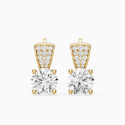 Candela Round Cut Lab Grown Diamond Pave Accent Stud Earrings