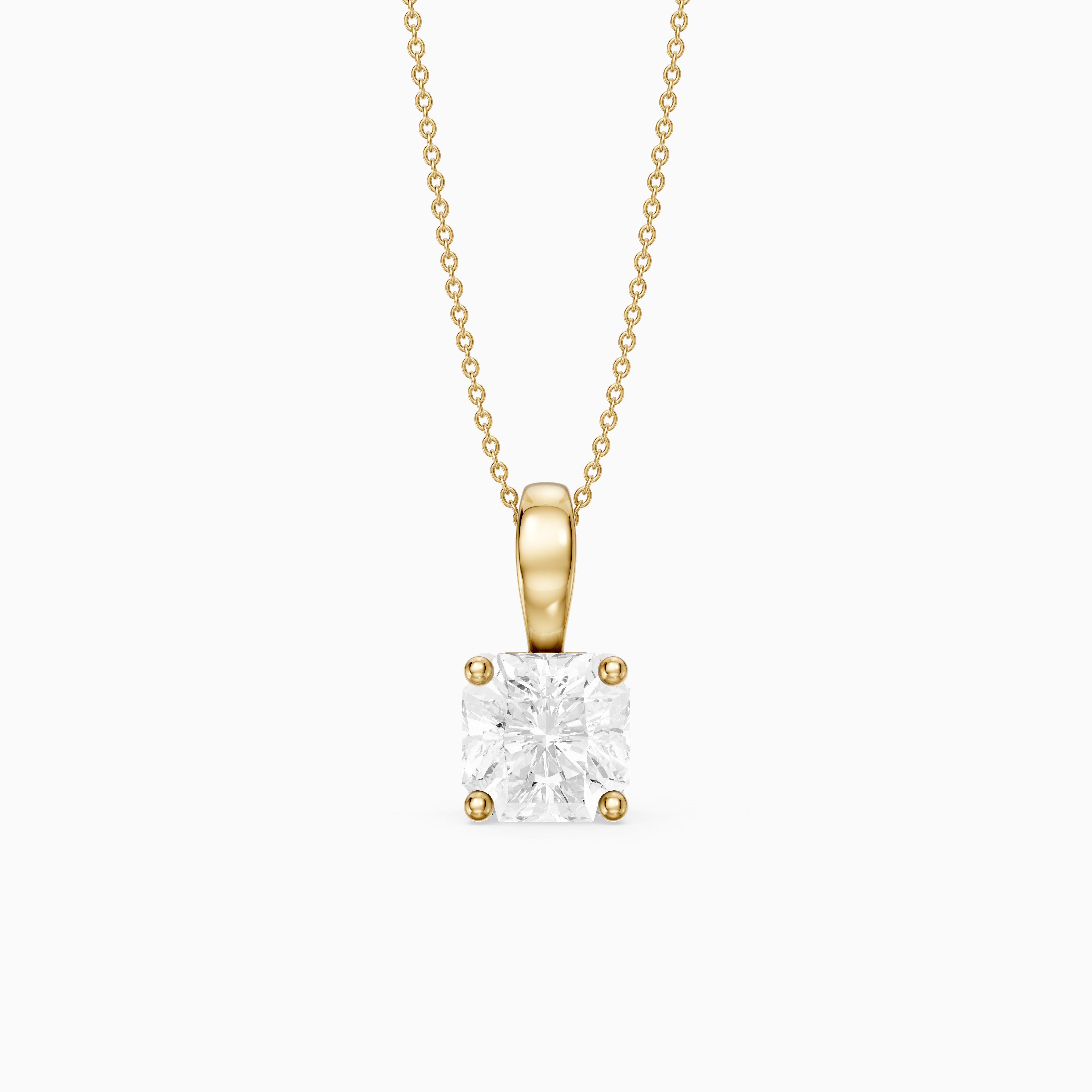 Christa Square Radiant Cut Lab Grown Diamond Solitaire Pendant
