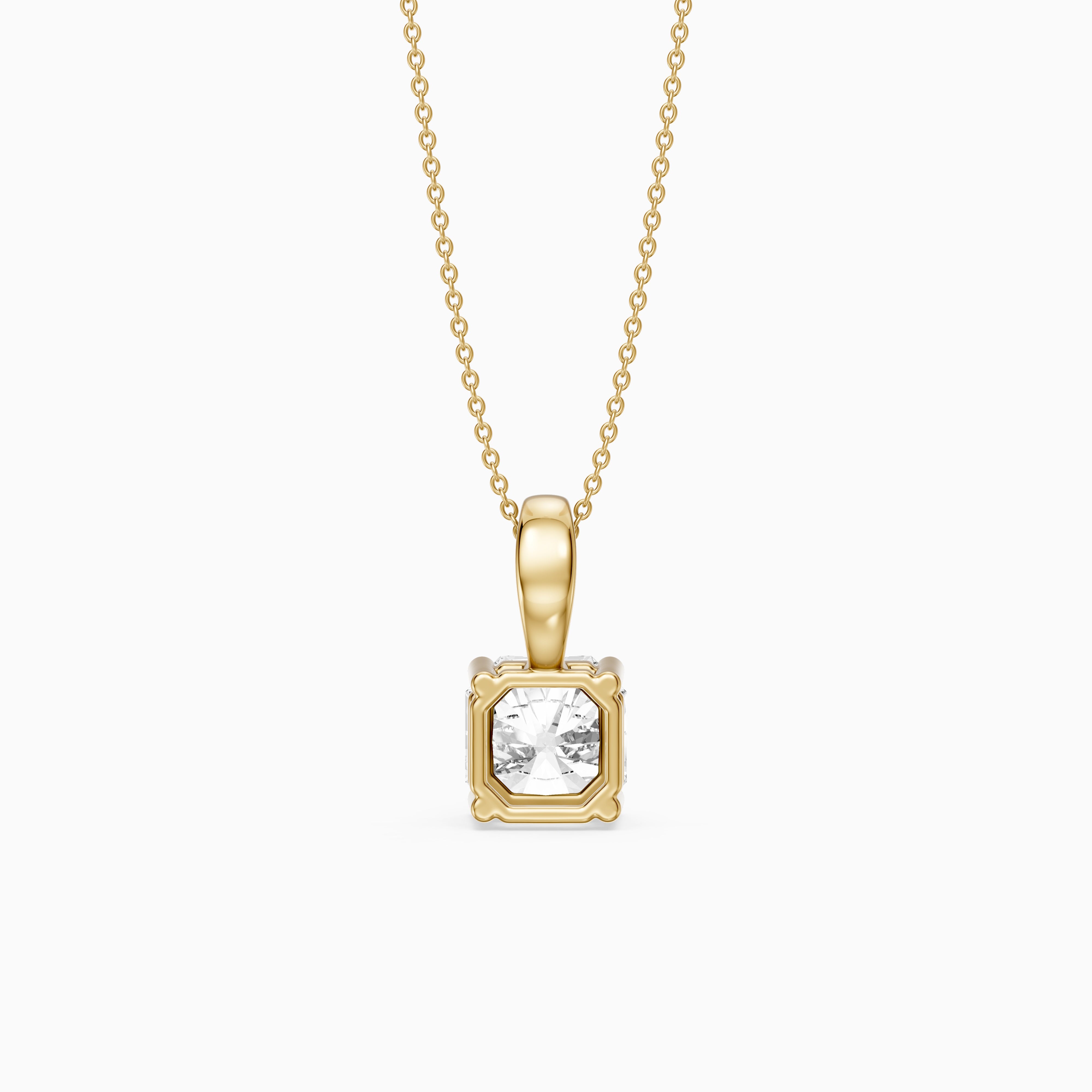 Christa Square Radiant Cut Lab Grown Diamond Solitaire Pendant