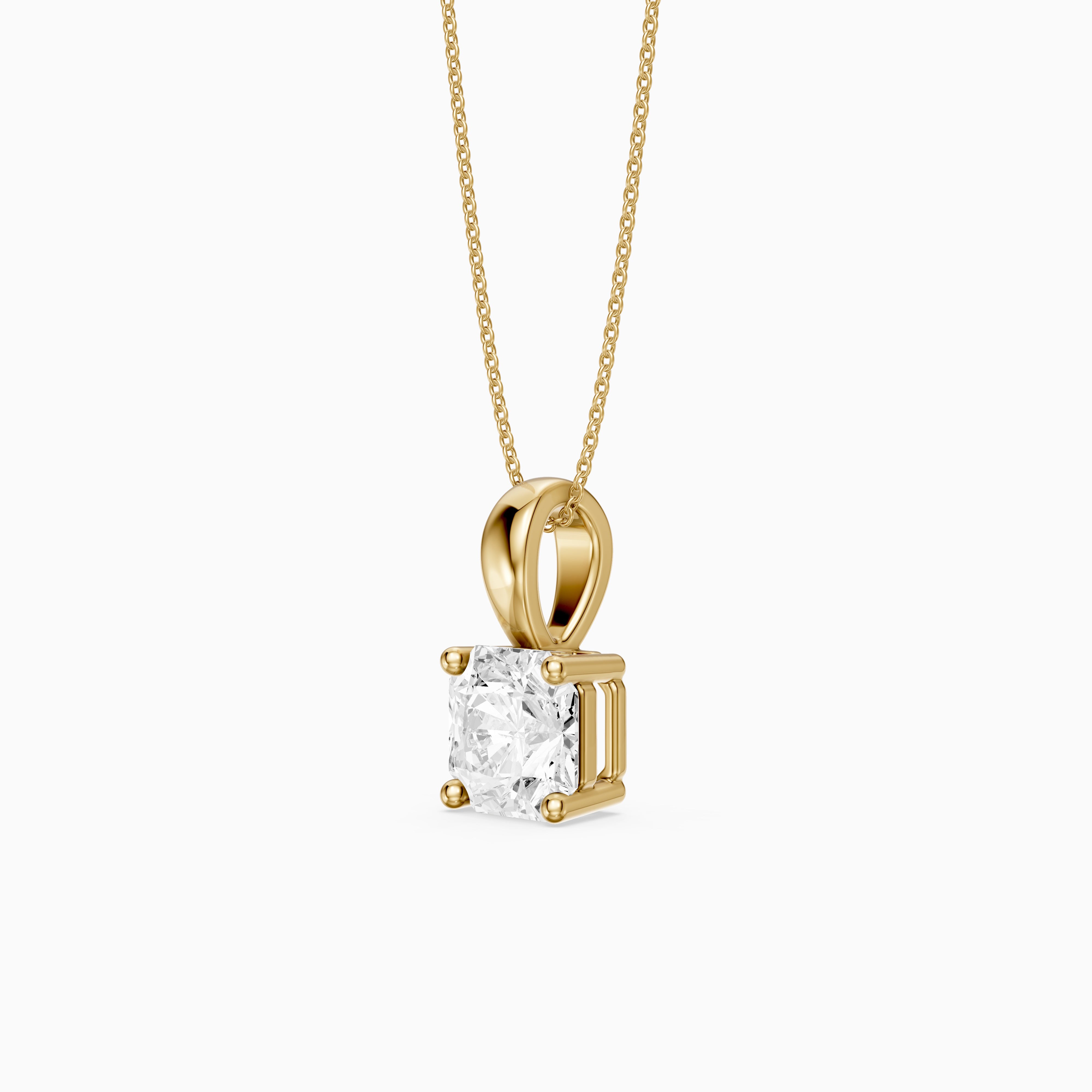 Christa Square Radiant Cut Lab Grown Diamond Solitaire Pendant