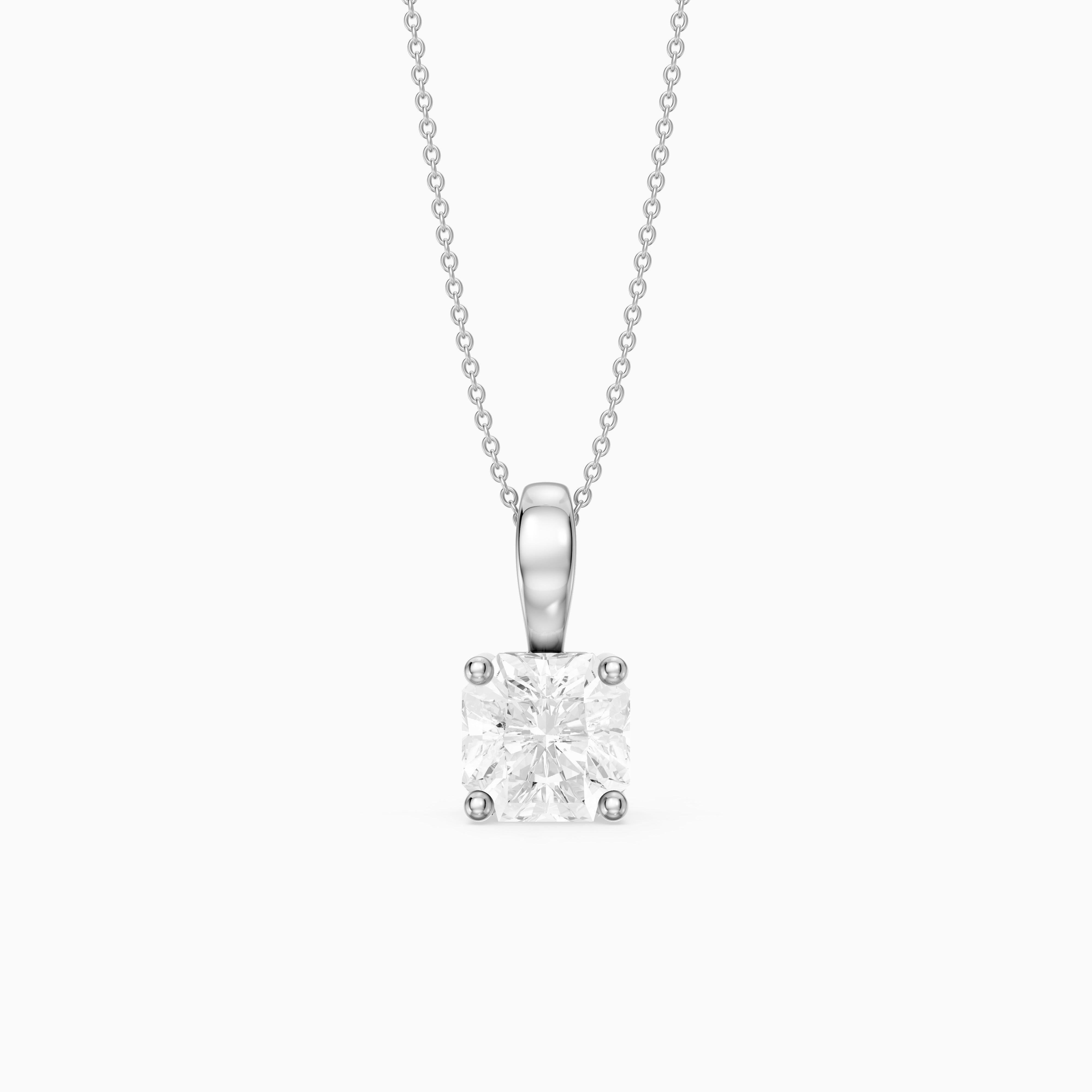 Christa Square Radiant Cut Lab Grown Diamond Solitaire Pendant