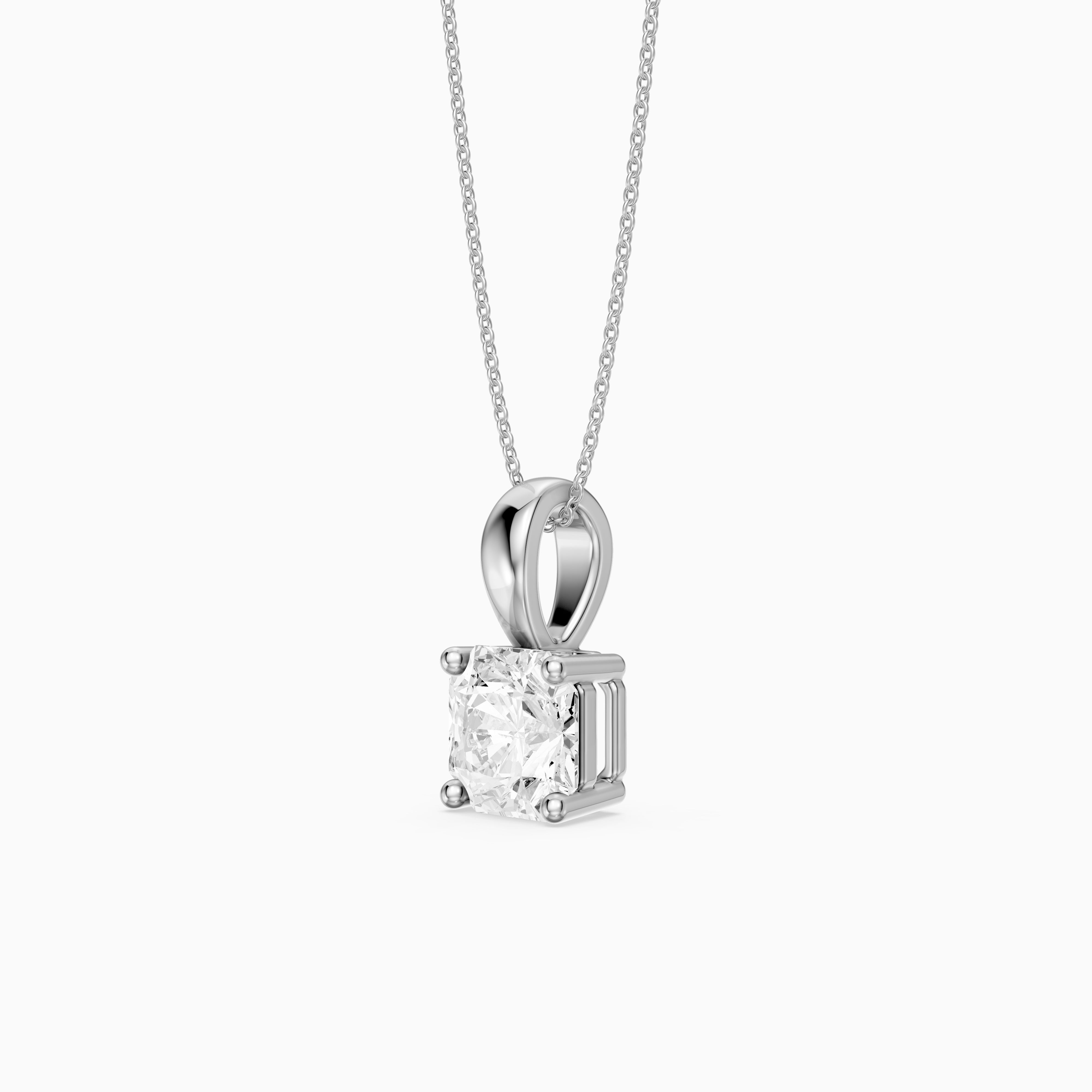Christa Square Radiant Cut Lab Grown Diamond Solitaire Pendant