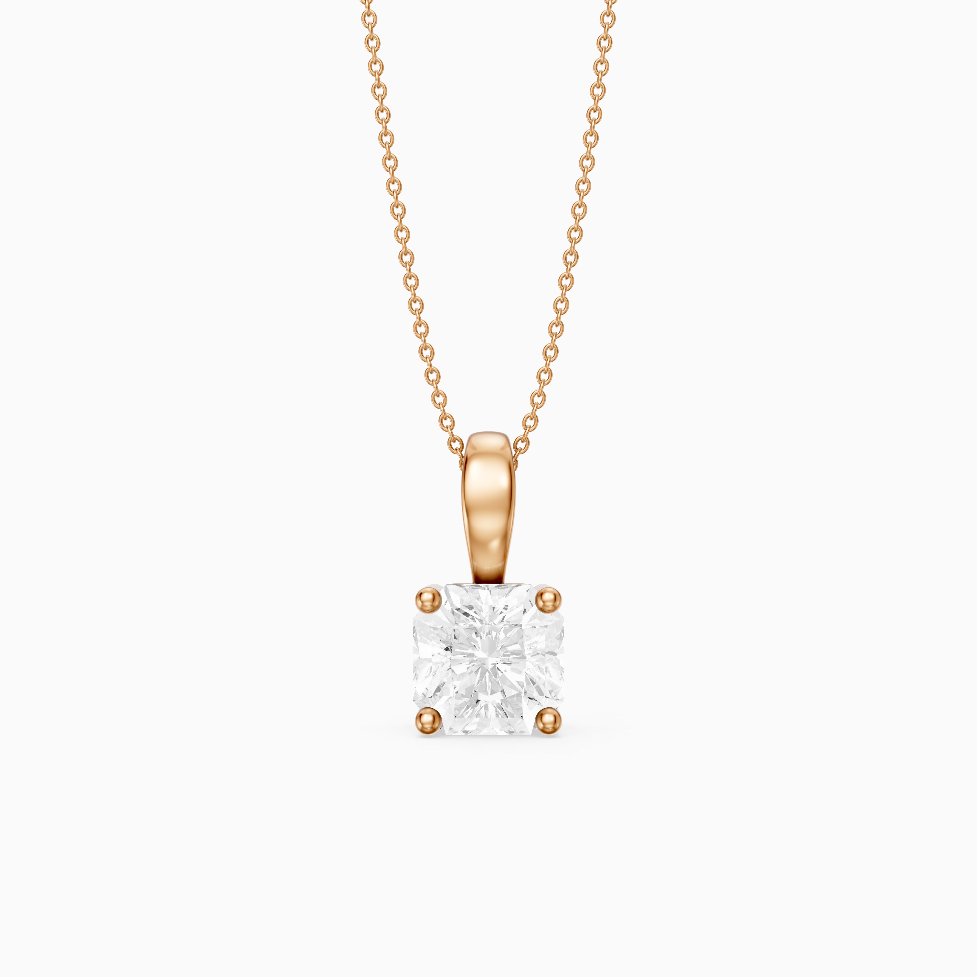 Christa Square Radiant Cut Lab Grown Diamond Solitaire Pendant