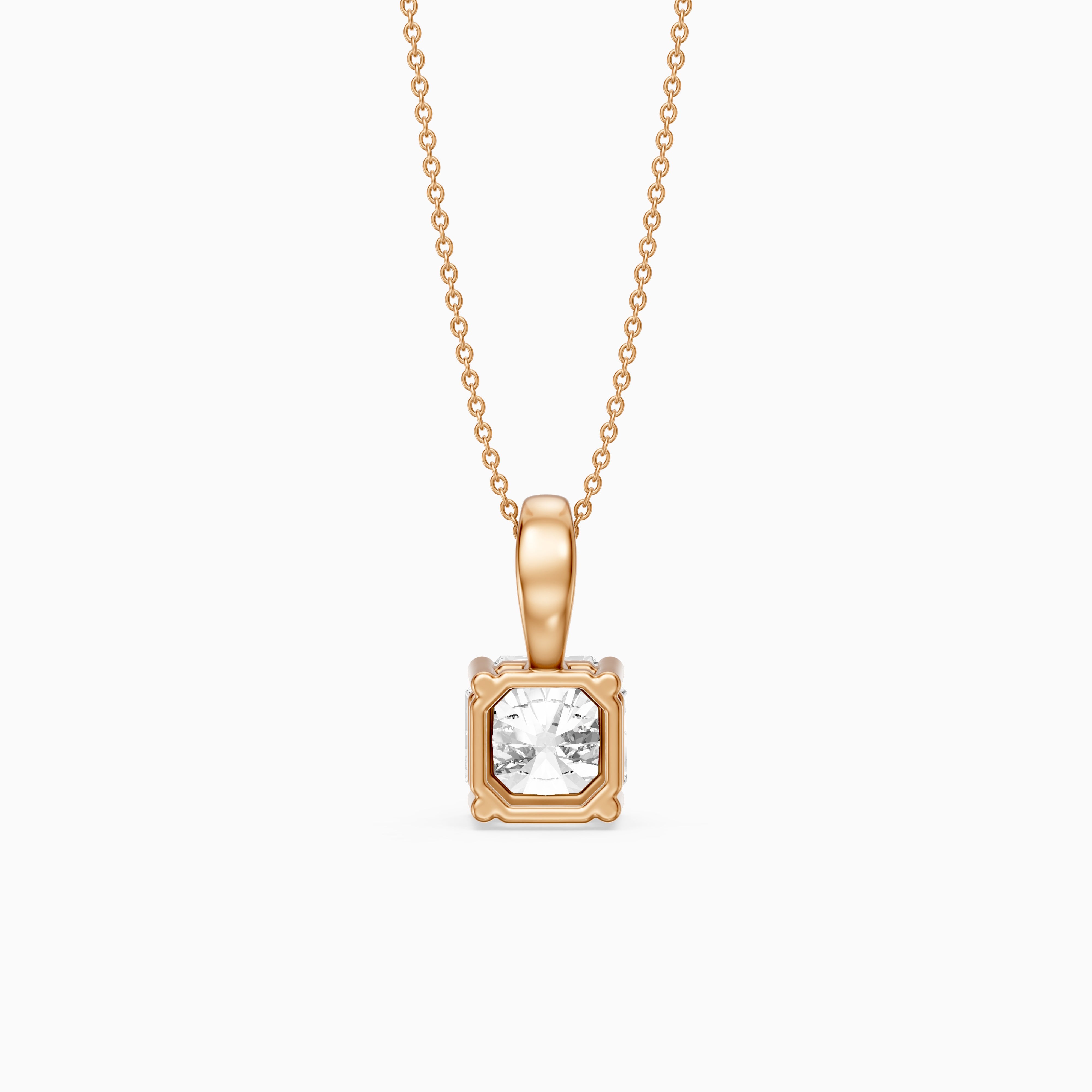 Christa Square Radiant Cut Lab Grown Diamond Solitaire Pendant