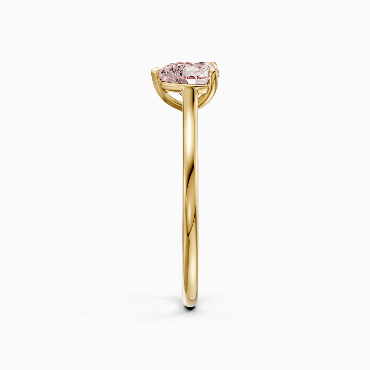 Amabel Heart Shaped Solitaire Cathedral Style Pink Lab Grown Diamond Ring