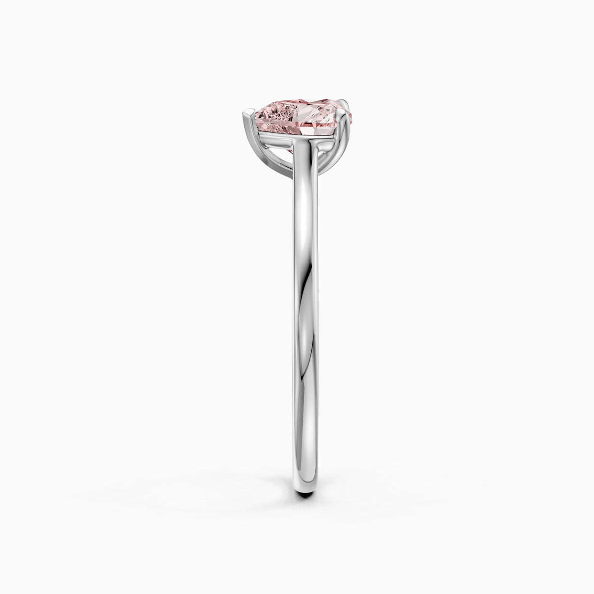 Amabel Heart Shaped Solitaire Cathedral Style Pink Lab Grown Diamond Ring