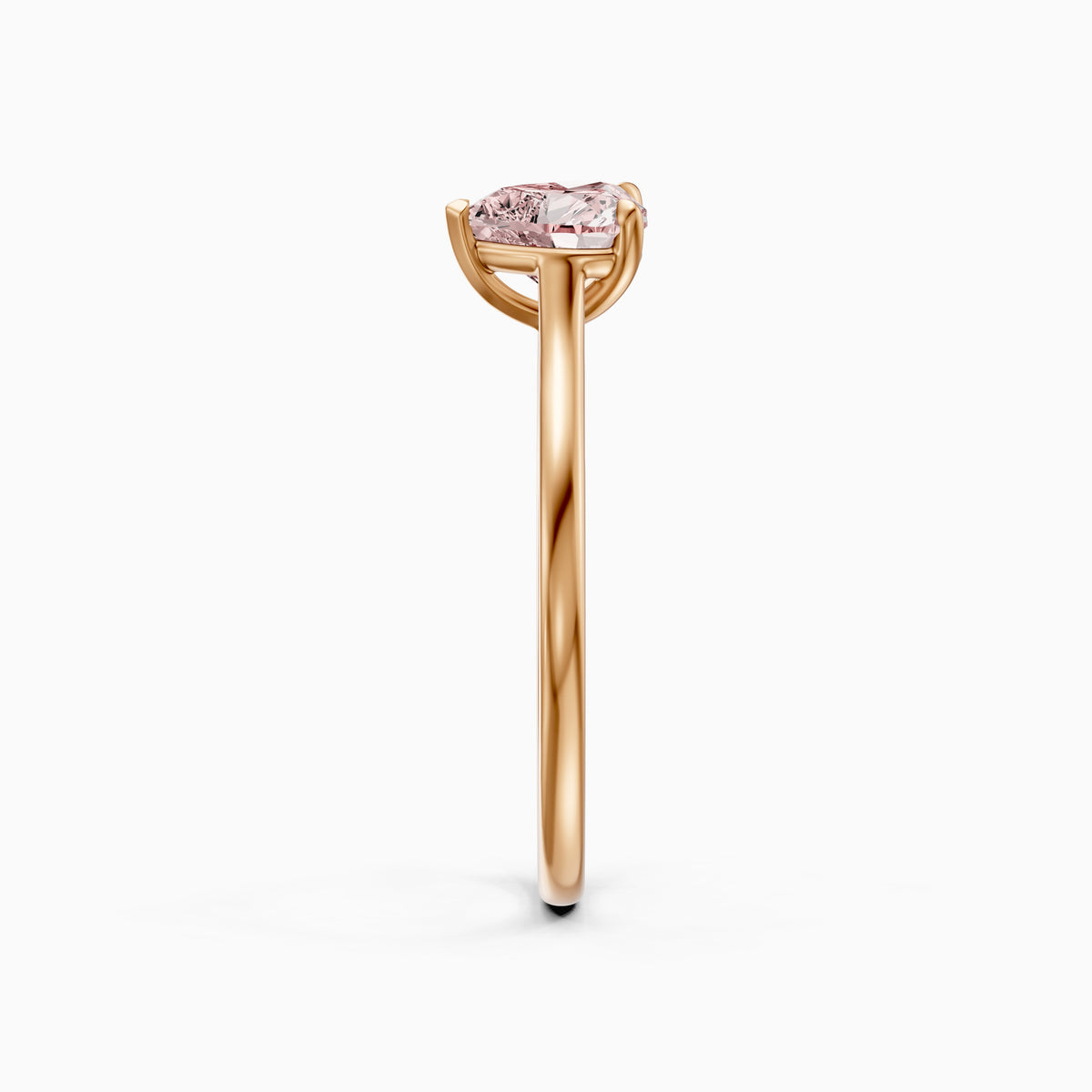 Amabel Heart Shaped Solitaire Cathedral Style Pink Lab Grown Diamond Ring