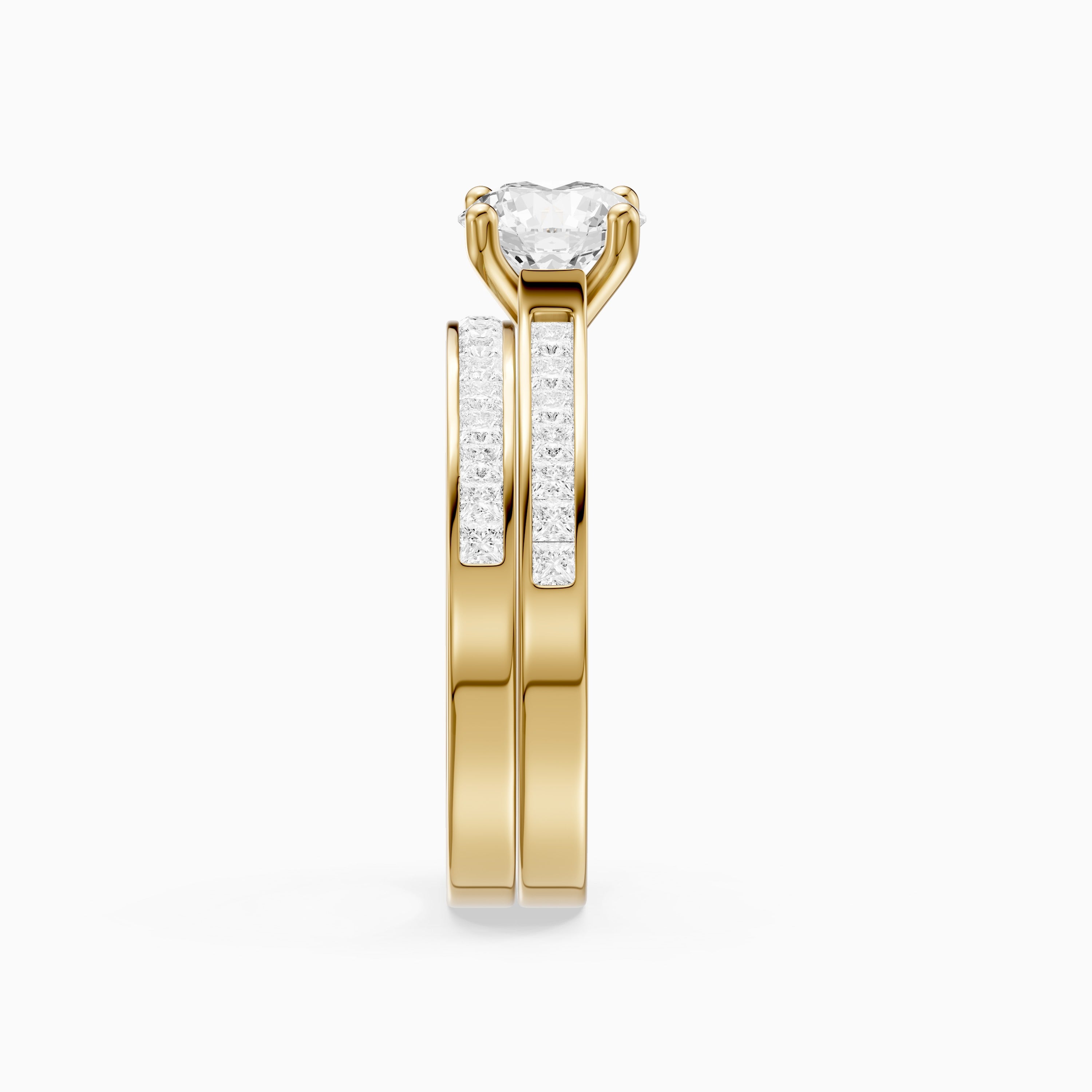 Clarice Round Lab Grown Diamond Cathedral Channel Bridal Set