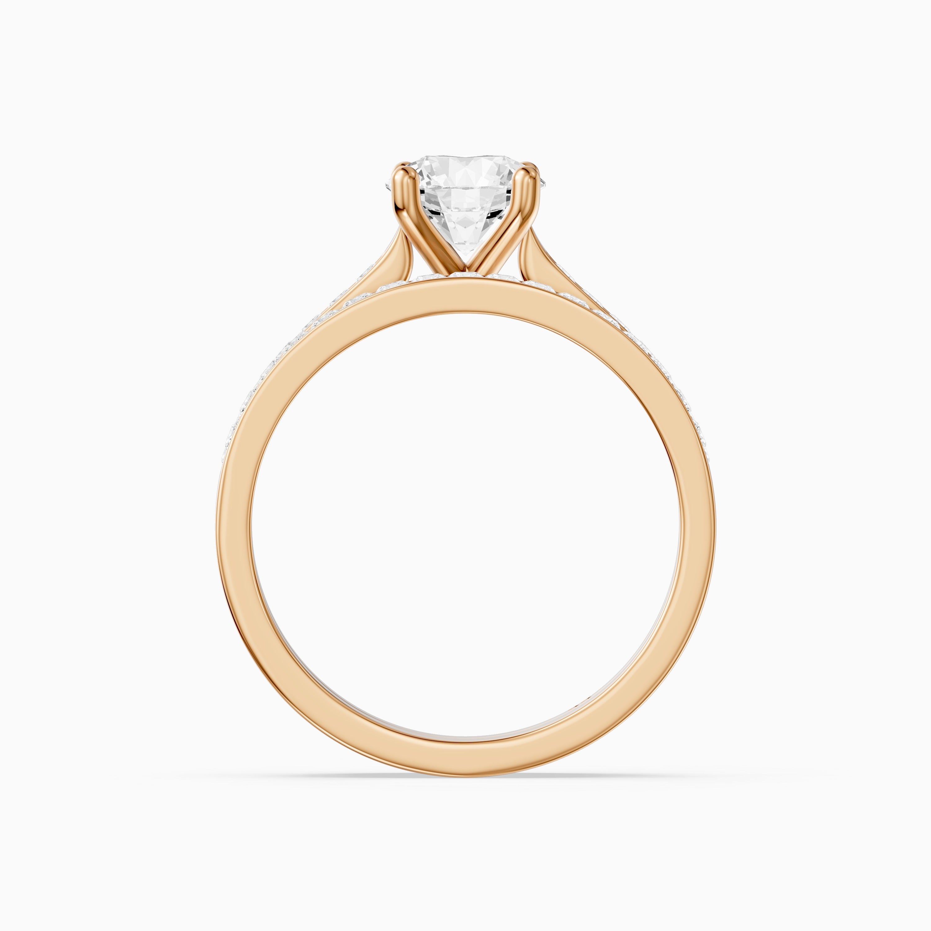 Clarice Round Lab Grown Diamond Cathedral Channel Bridal Set