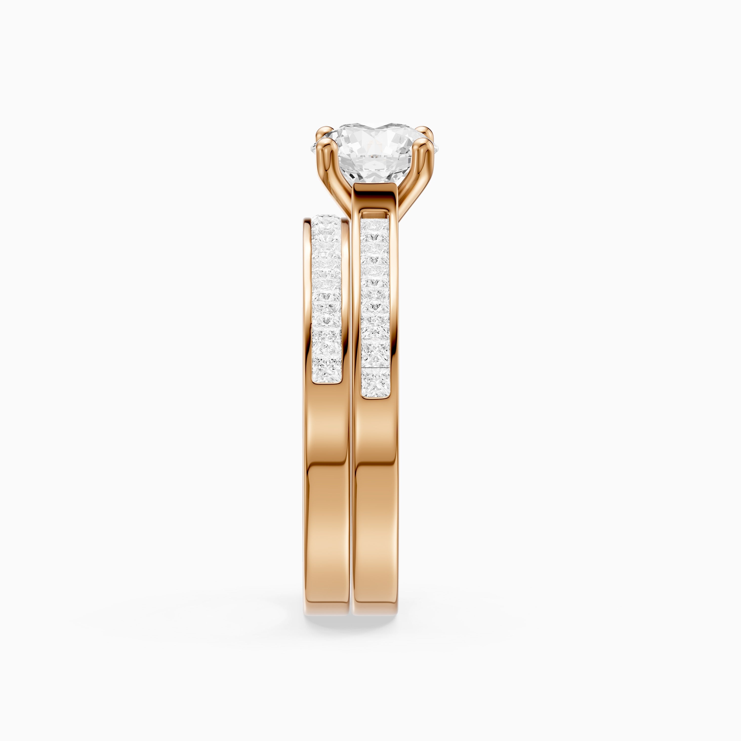 Clarice Round Lab Grown Diamond Cathedral Channel Bridal Set