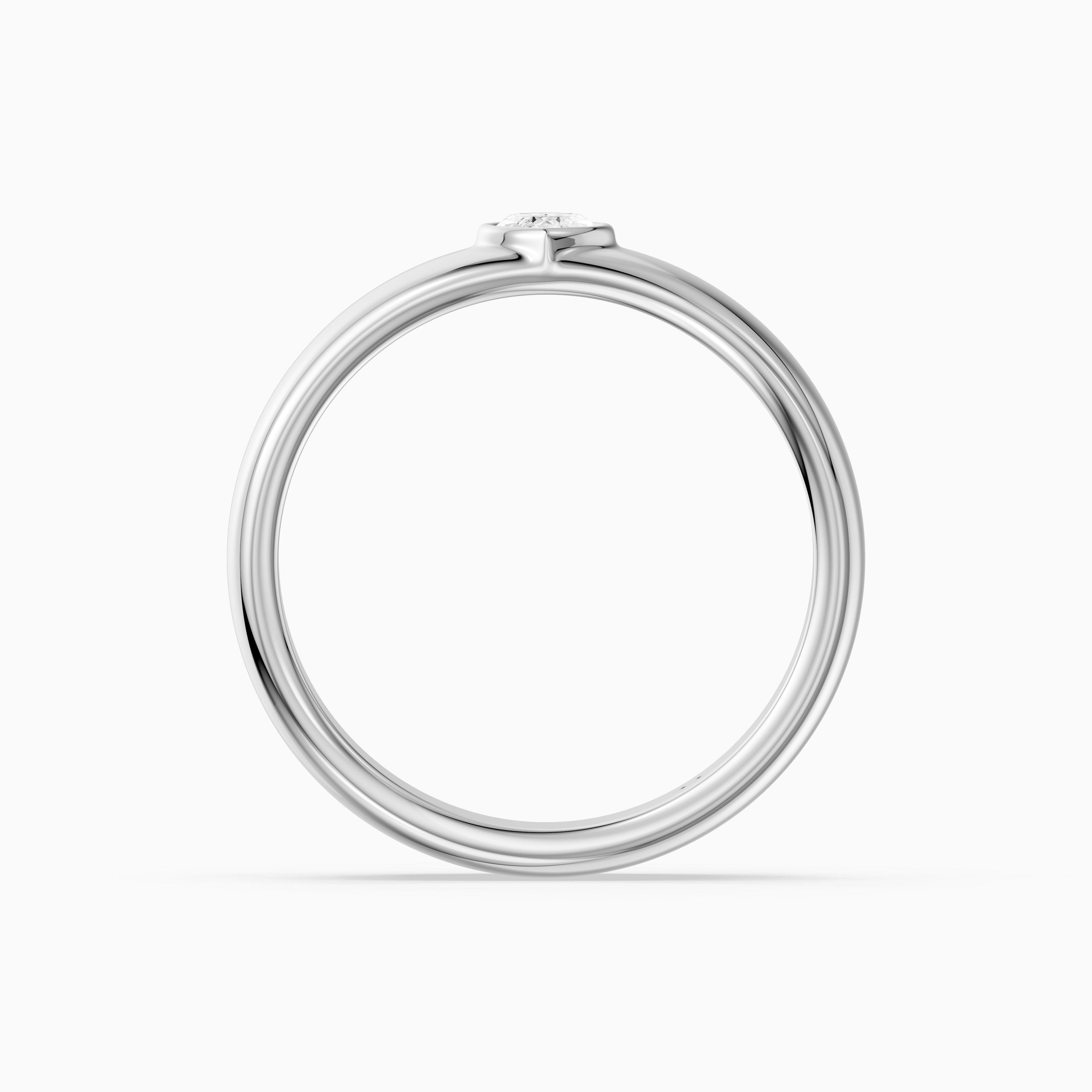 Chandler Marquise Cut Lab Grown Diamond Bezel Set Wide Cigar Band