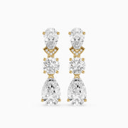 Jillian Pear and Round Lab Grown Diamond Drop Earrings