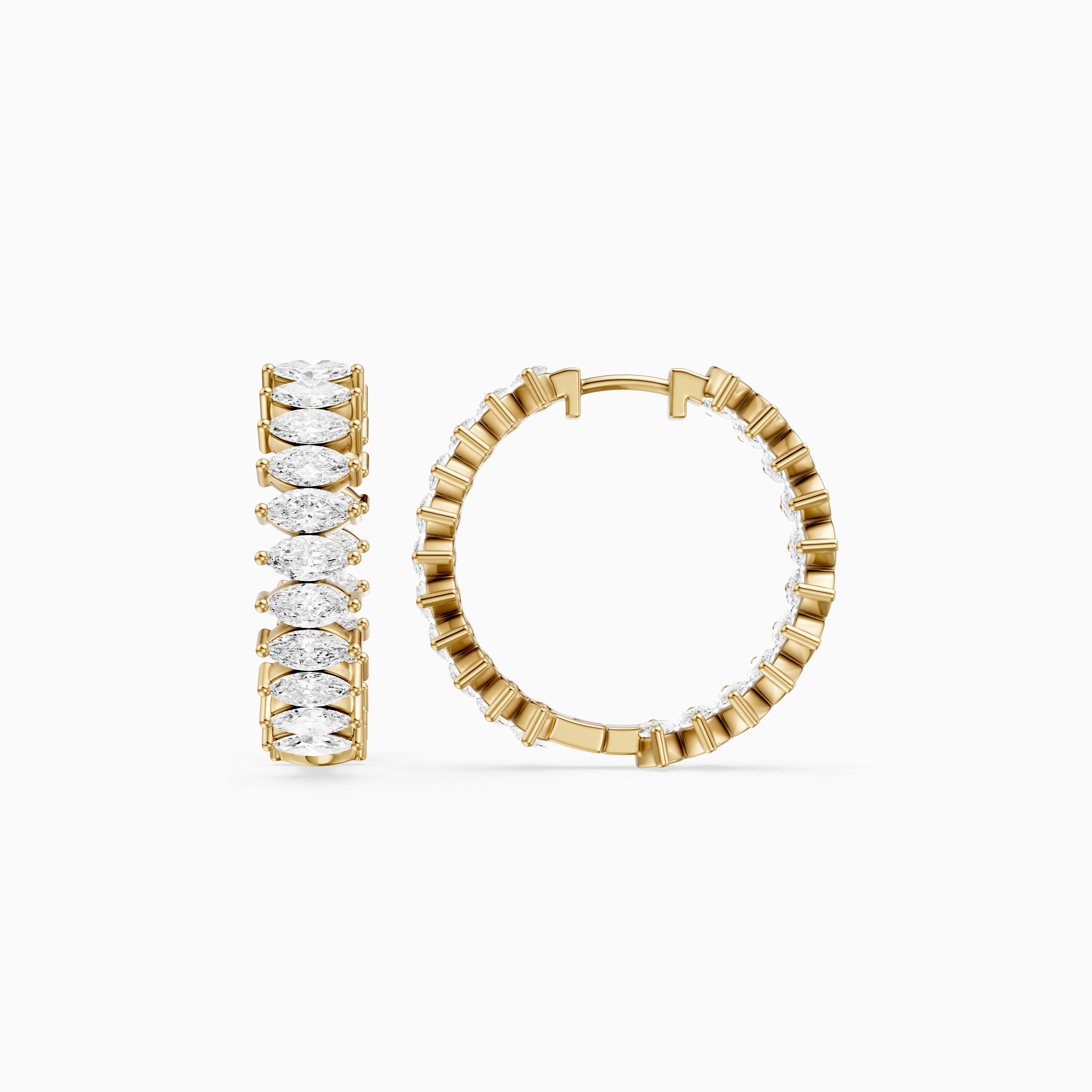 Silvia Marquise Lab Grown Diamond Eternity Inside-Out Hoop Earrings