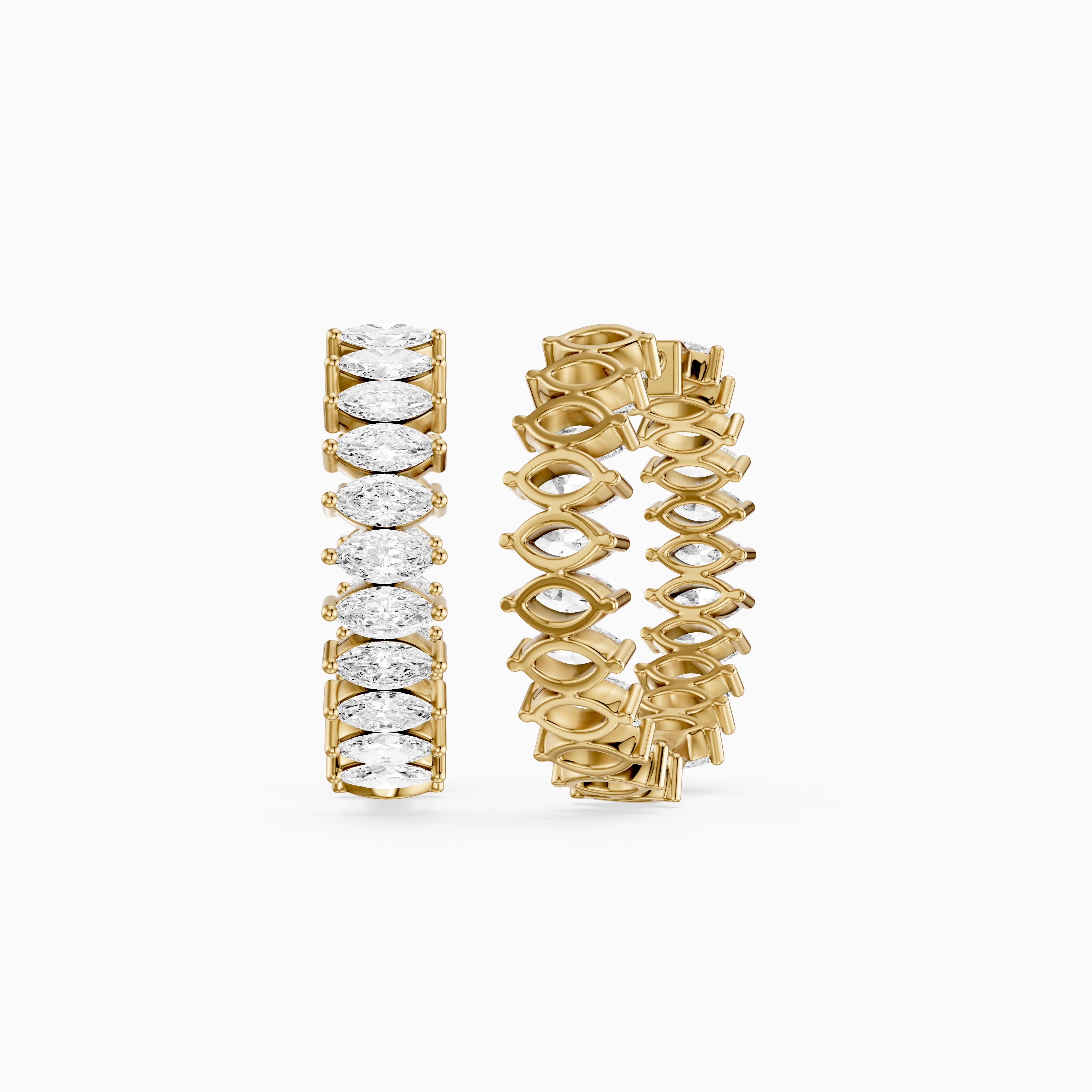 Silvia Marquise Lab Grown Diamond Eternity Inside-Out Hoop Earrings