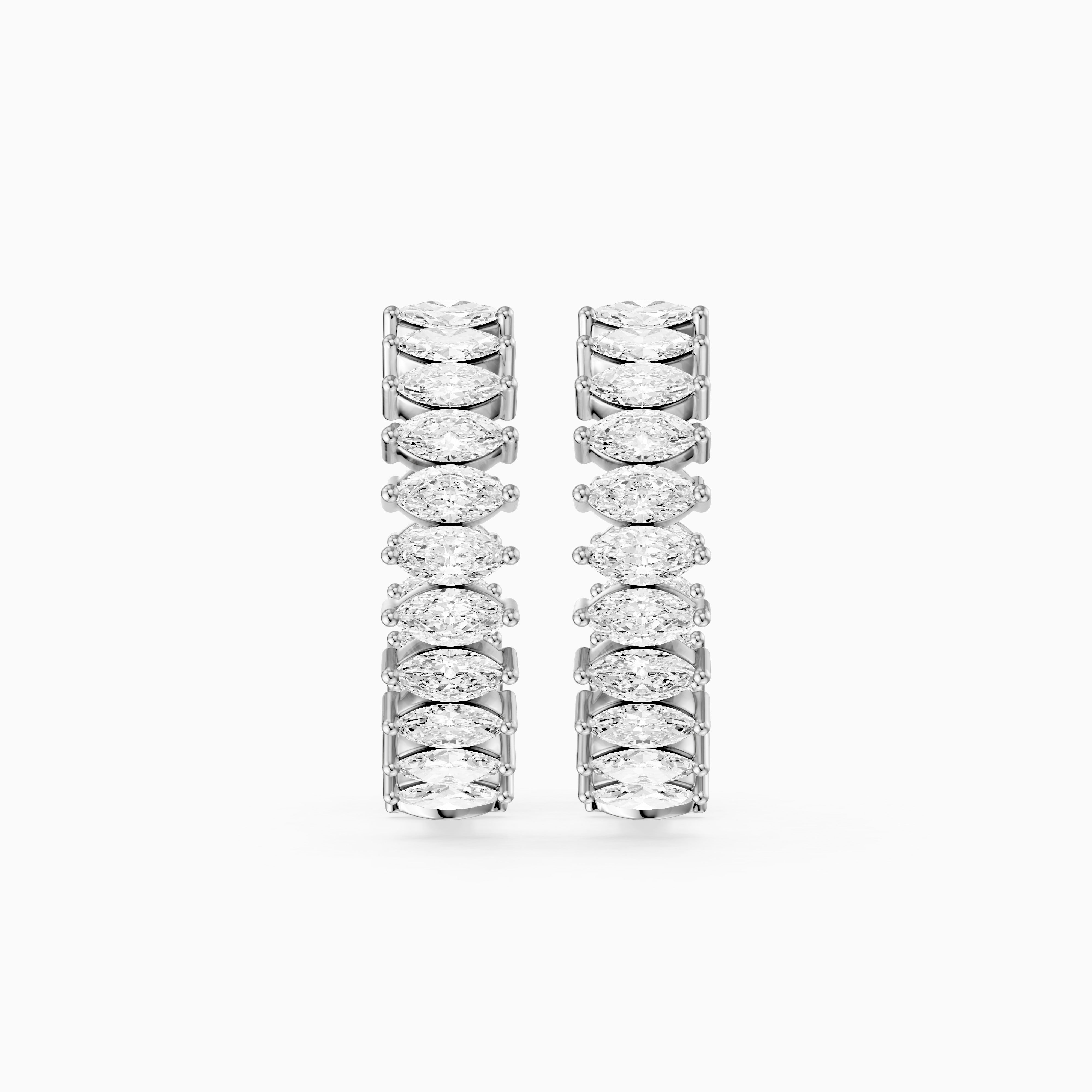 Silvia Marquise Lab Grown Diamond Eternity Inside-Out Hoop Earrings
