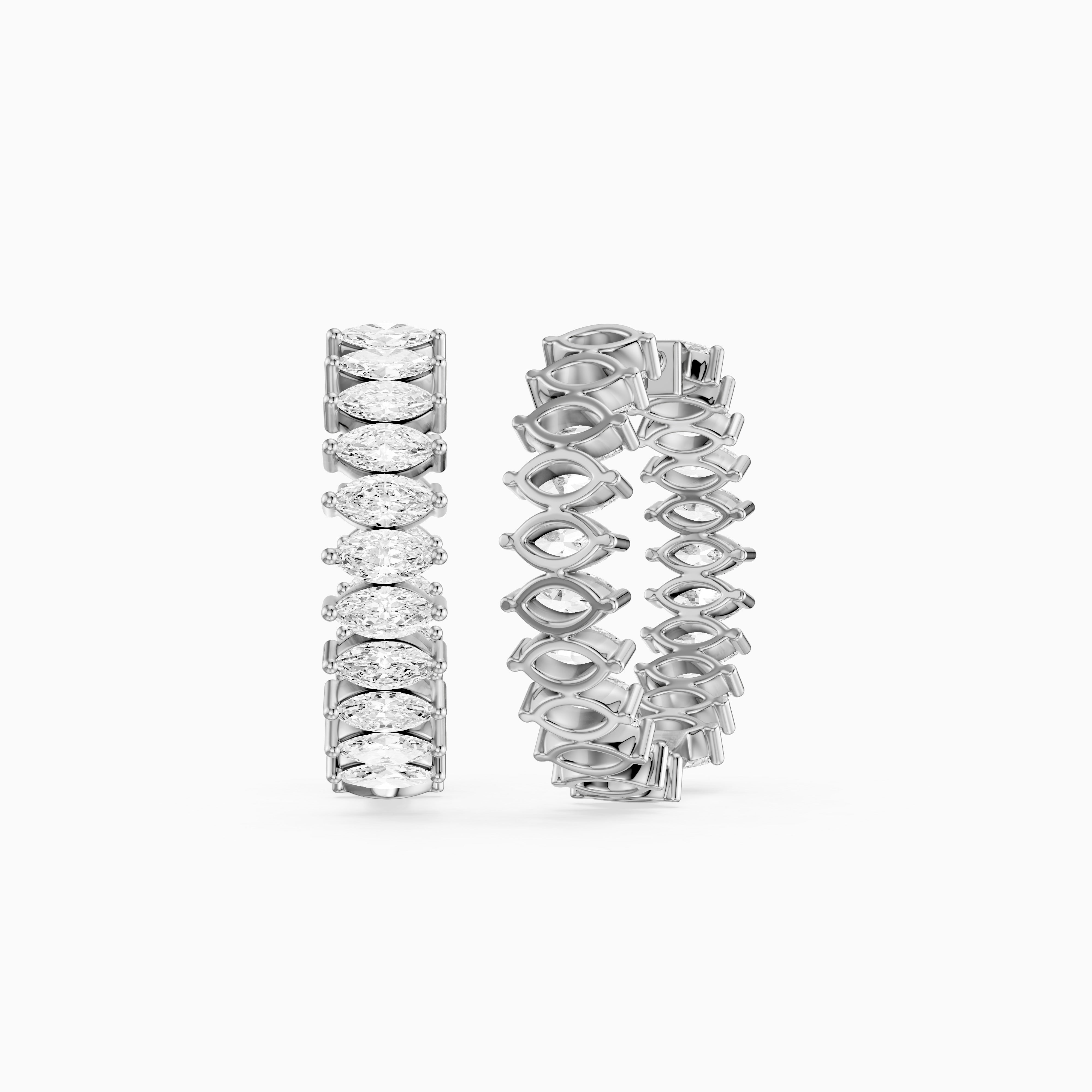Silvia Marquise Lab Grown Diamond Eternity Inside-Out Hoop Earrings