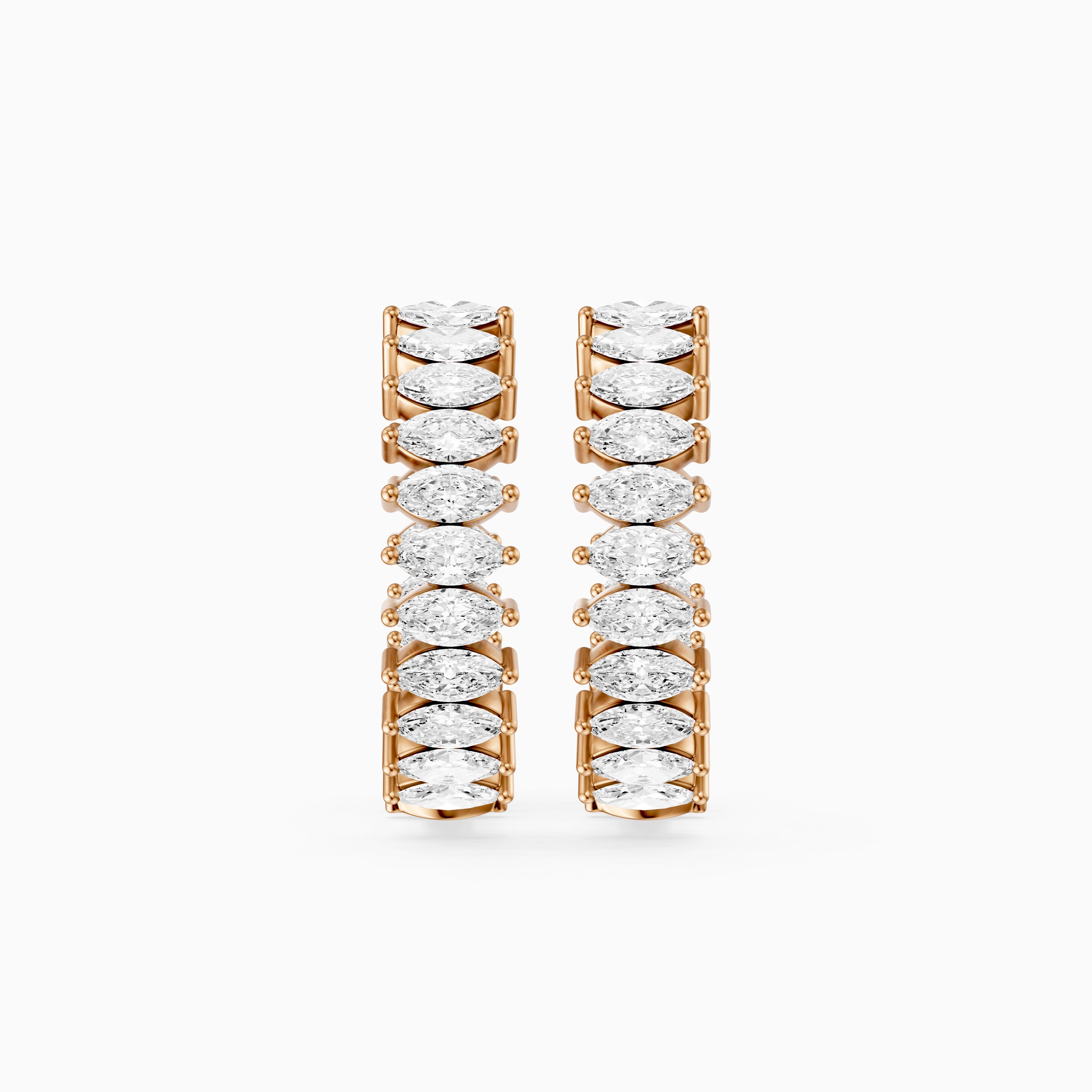 Silvia Marquise Lab Grown Diamond Eternity Inside-Out Hoop Earrings