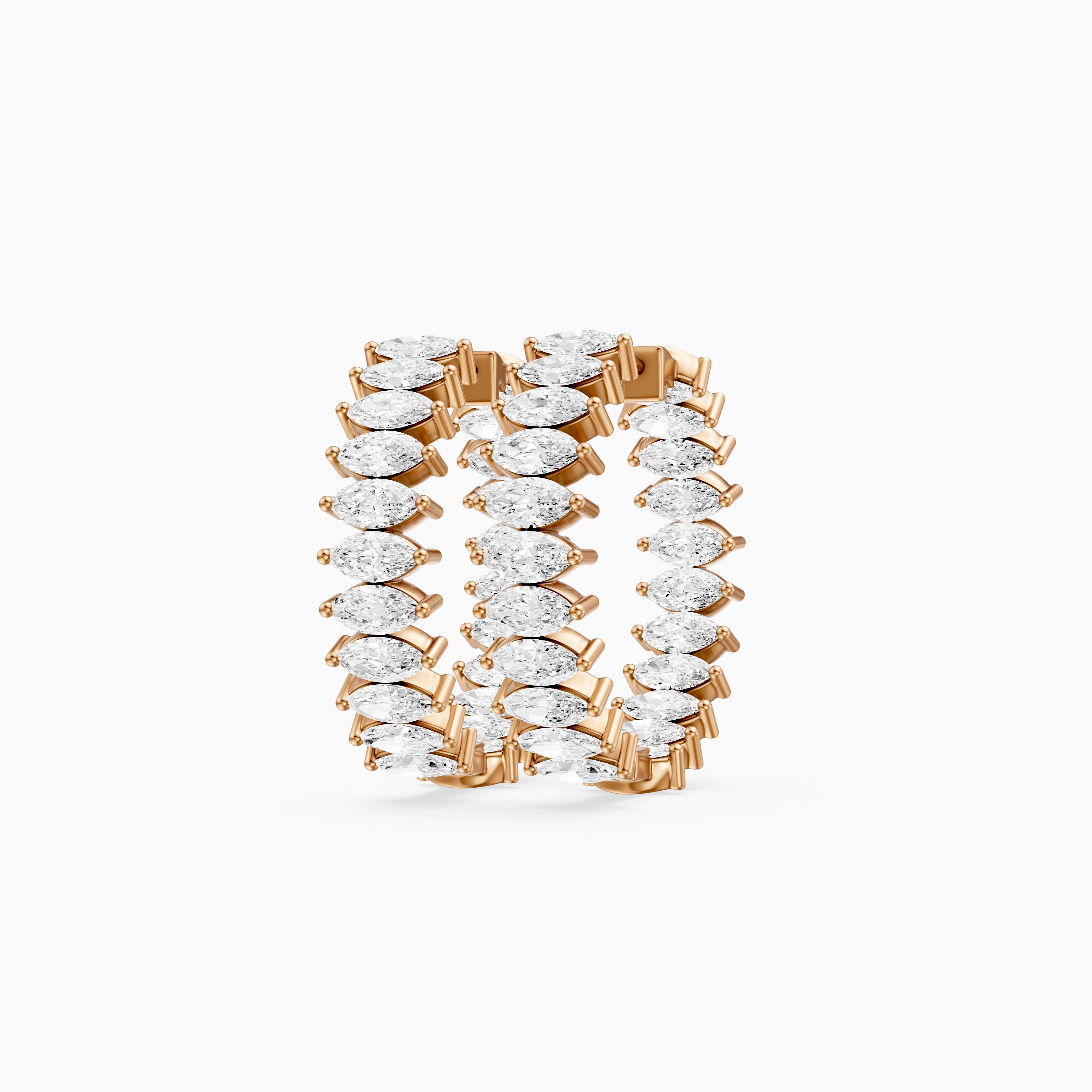 Silvia Marquise Lab Grown Diamond Eternity Inside-Out Hoop Earrings