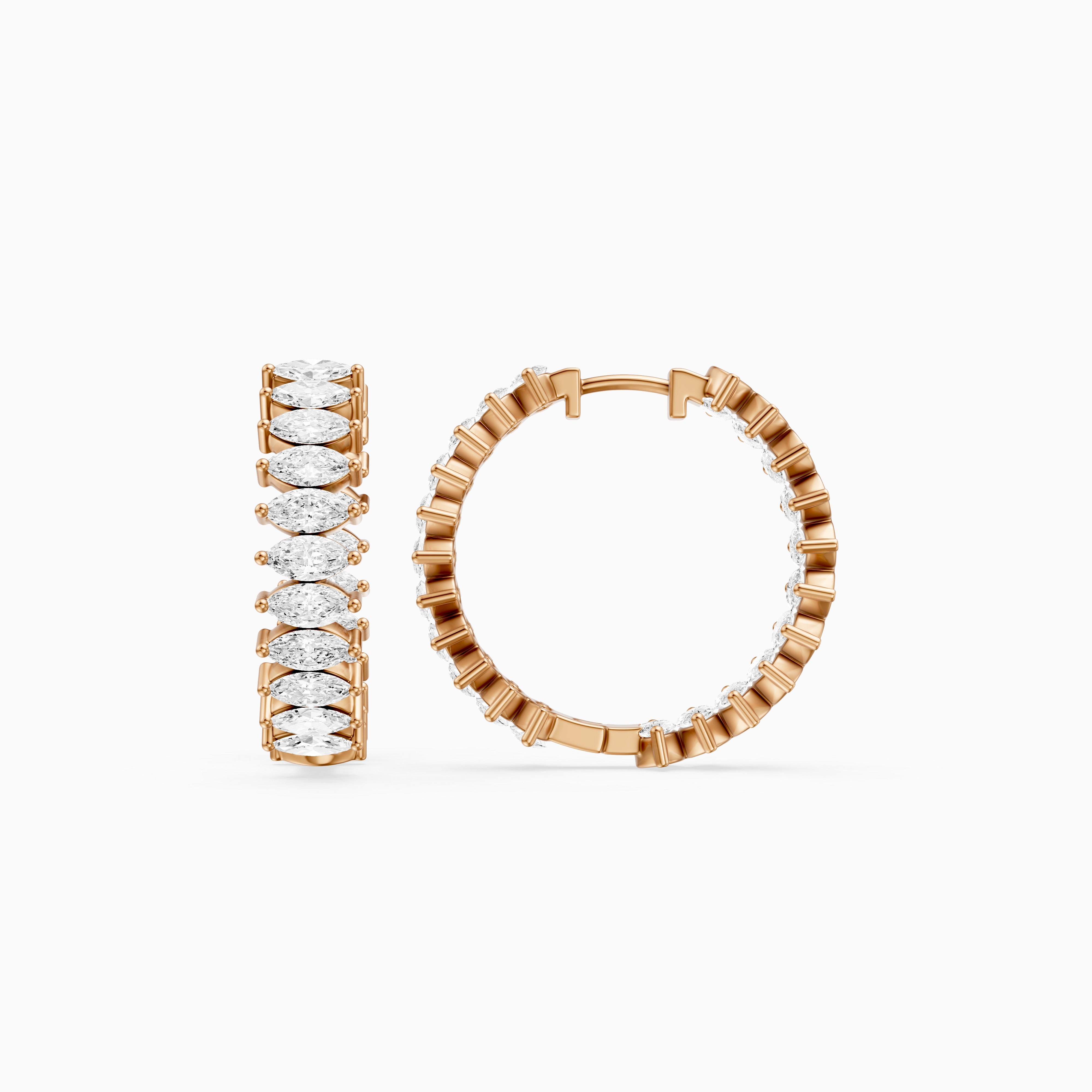 Silvia Marquise Lab Grown Diamond Eternity Inside-Out Hoop Earrings