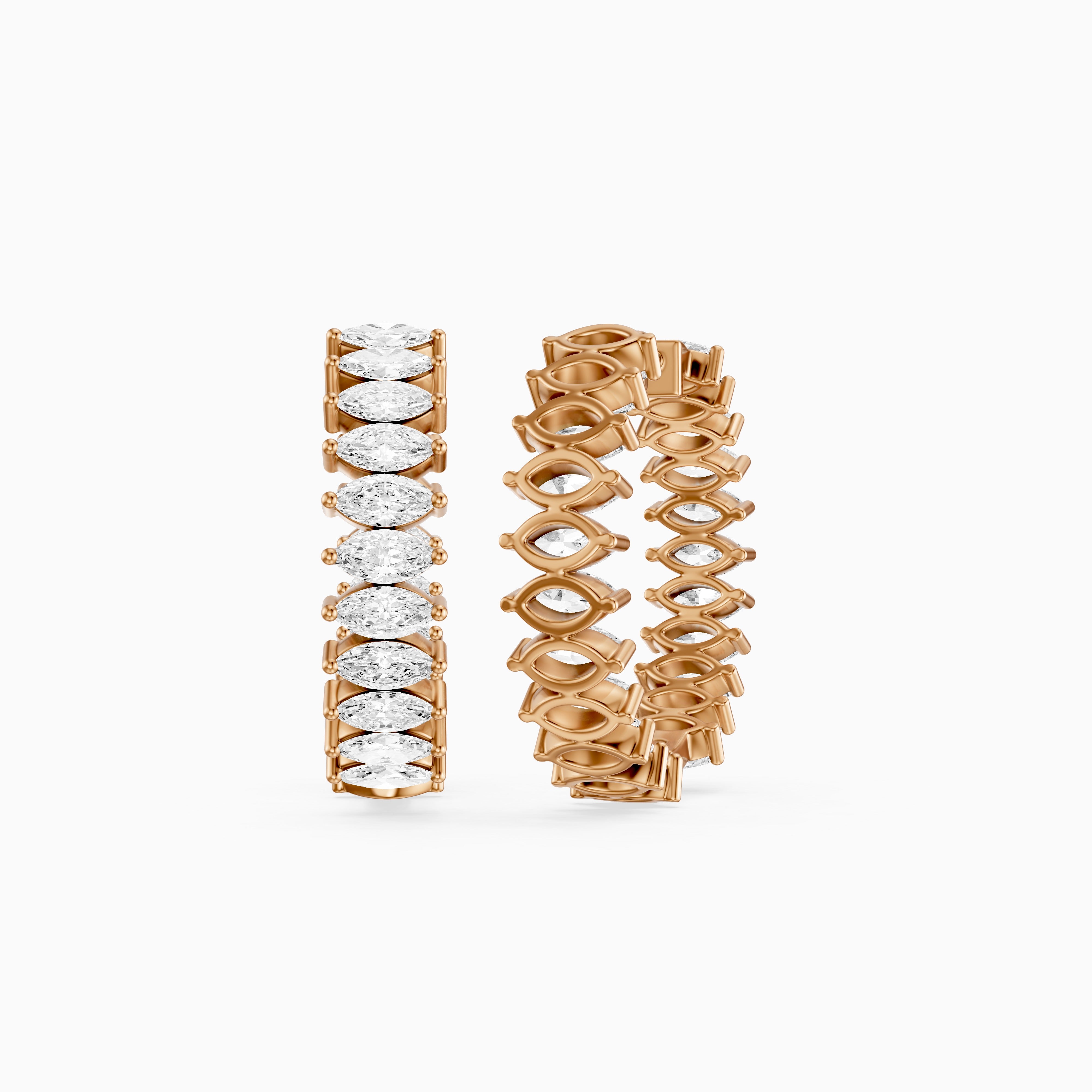 Silvia Marquise Lab Grown Diamond Eternity Inside-Out Hoop Earrings