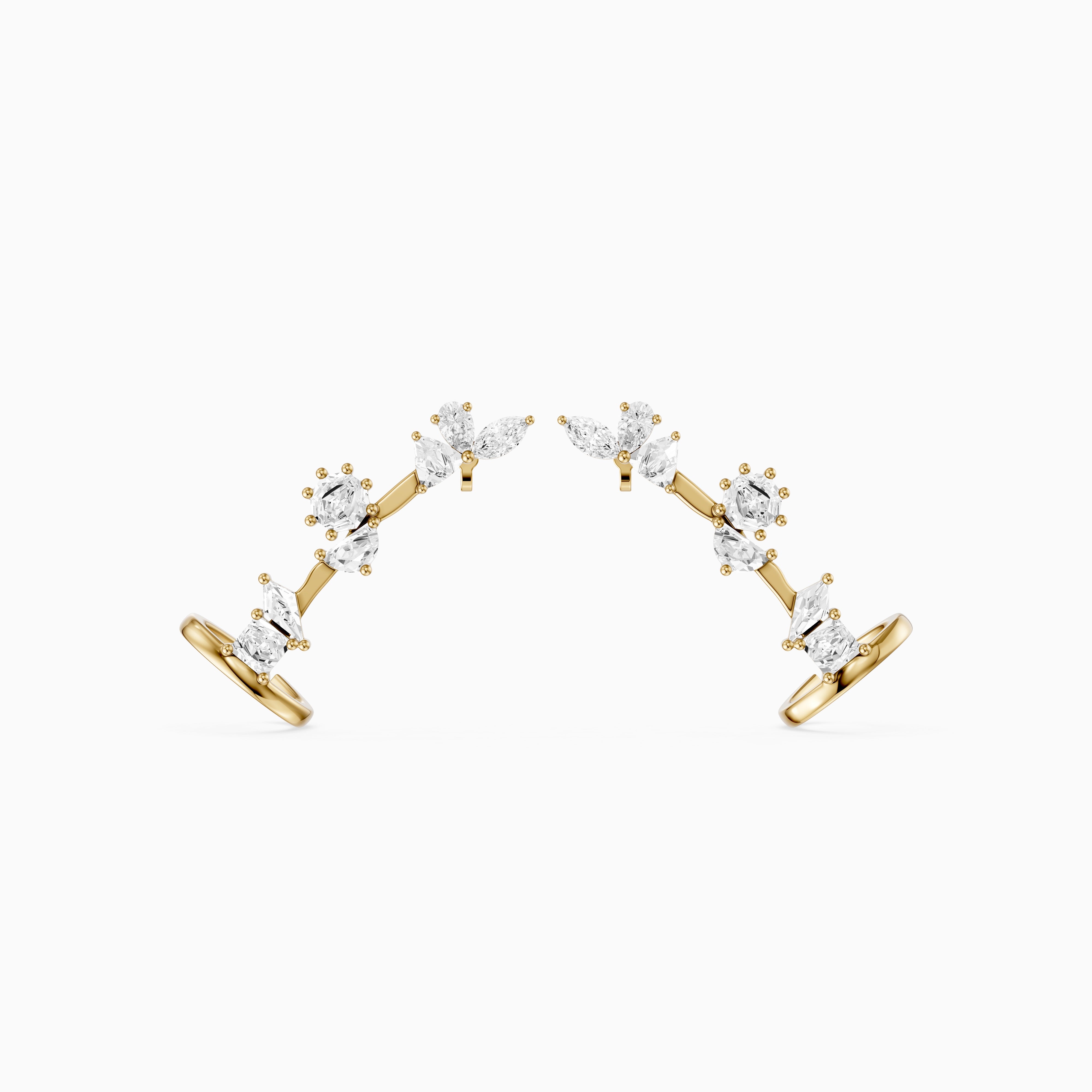 Sarai Multi Shape Lab Grown Diamond Ear Cuff Earrings