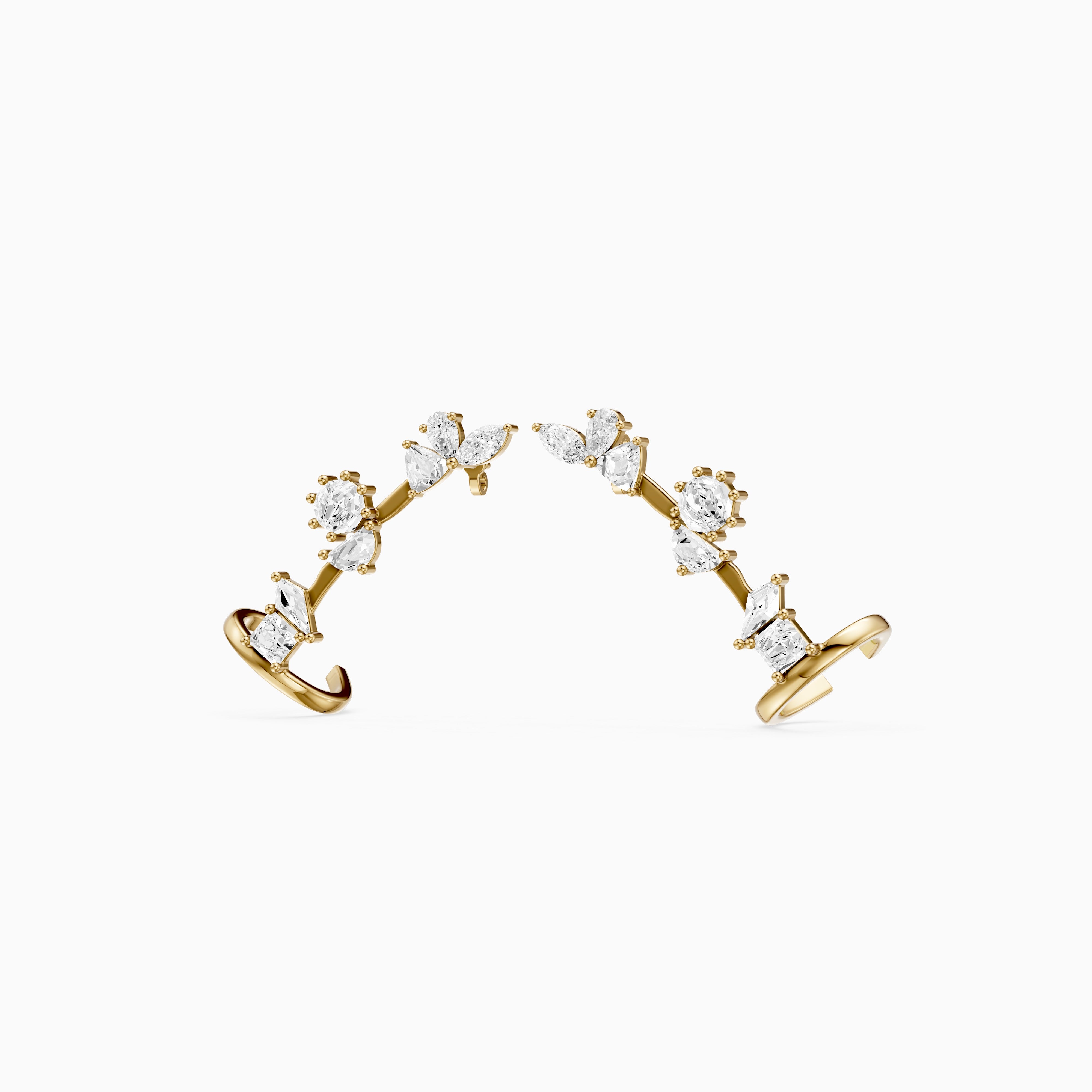 Sarai Multi Shape Lab Grown Diamond Ear Cuff Earrings