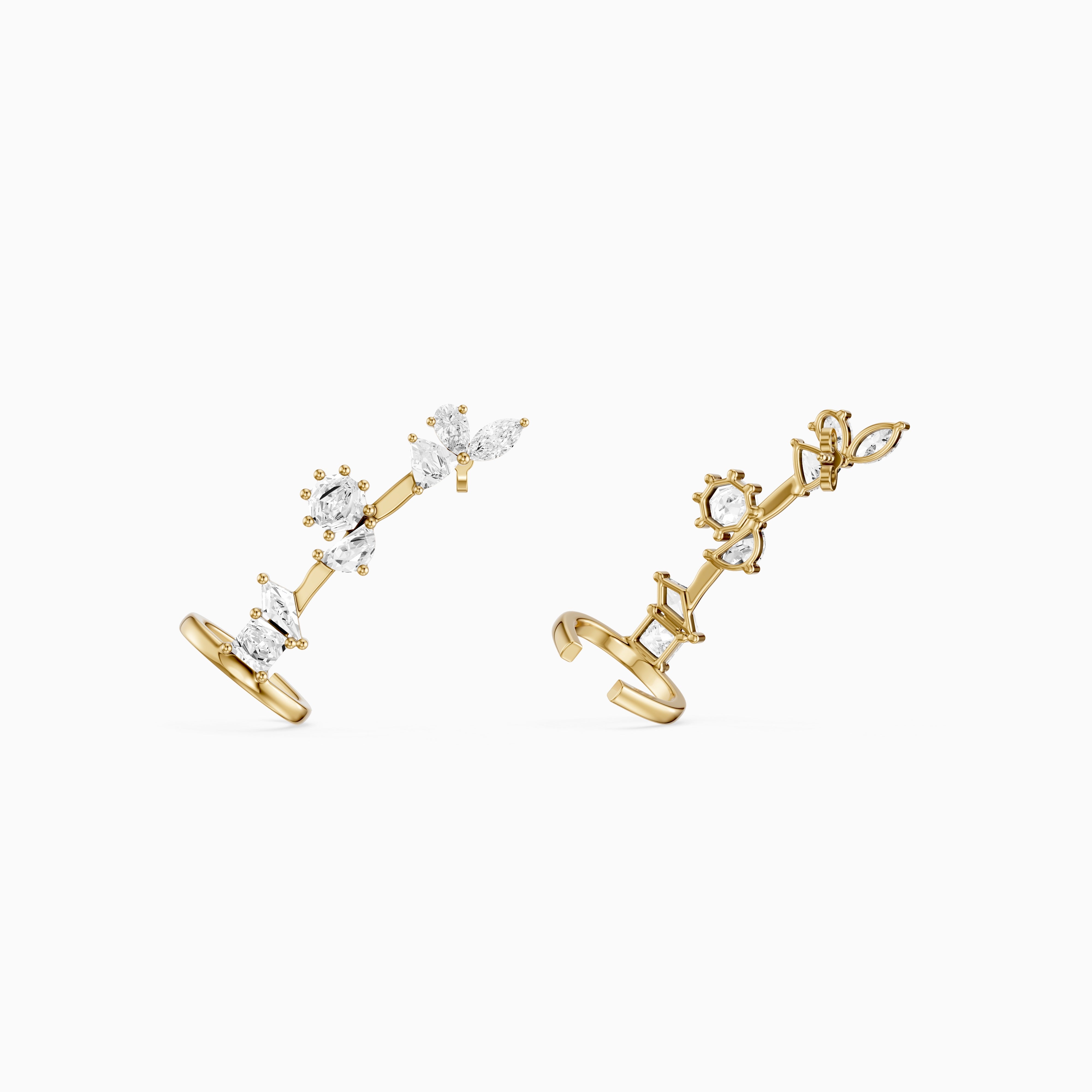 Sarai Multi Shape Lab Grown Diamond Ear Cuff Earrings
