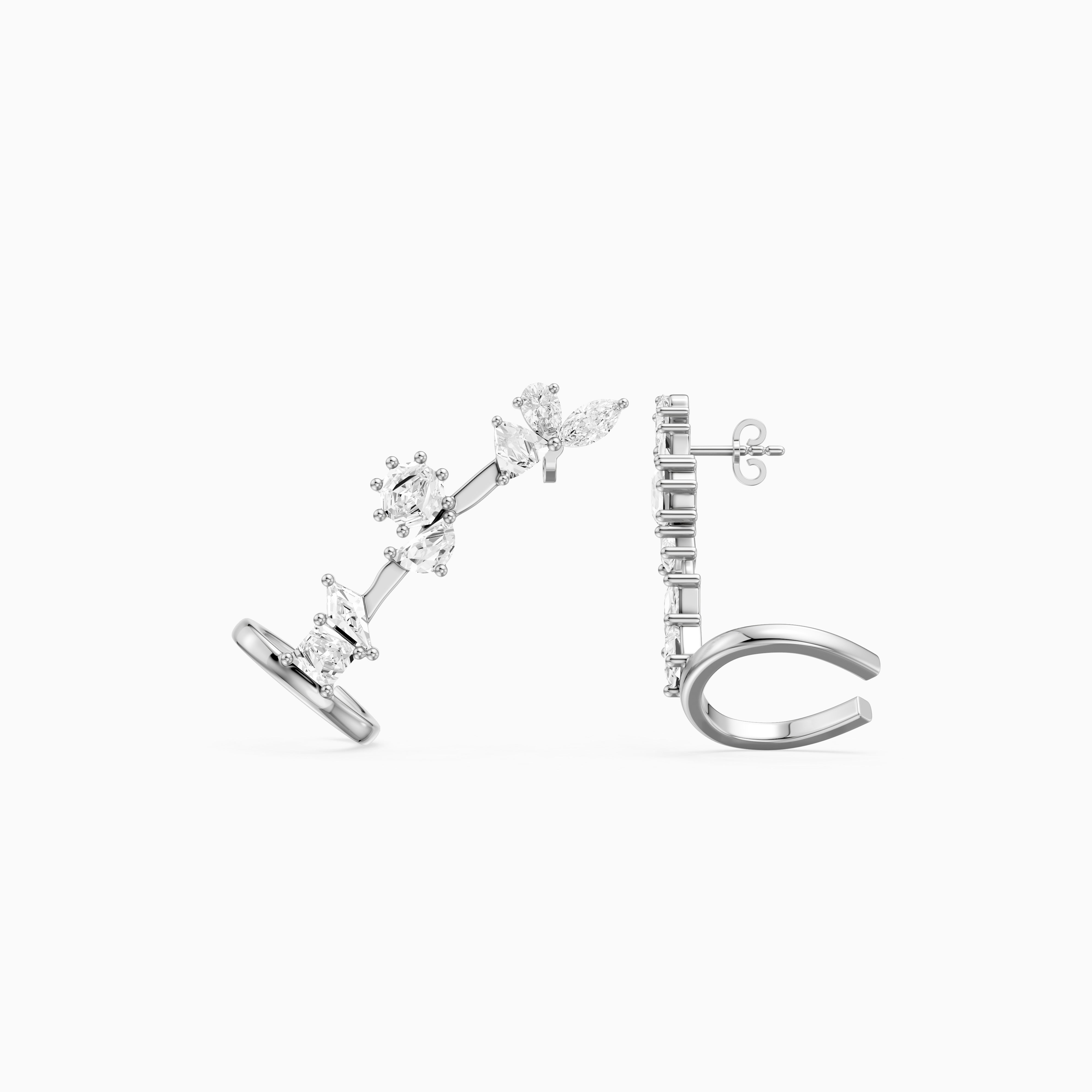 Sarai Multi Shape Lab Grown Diamond Ear Cuff Earrings