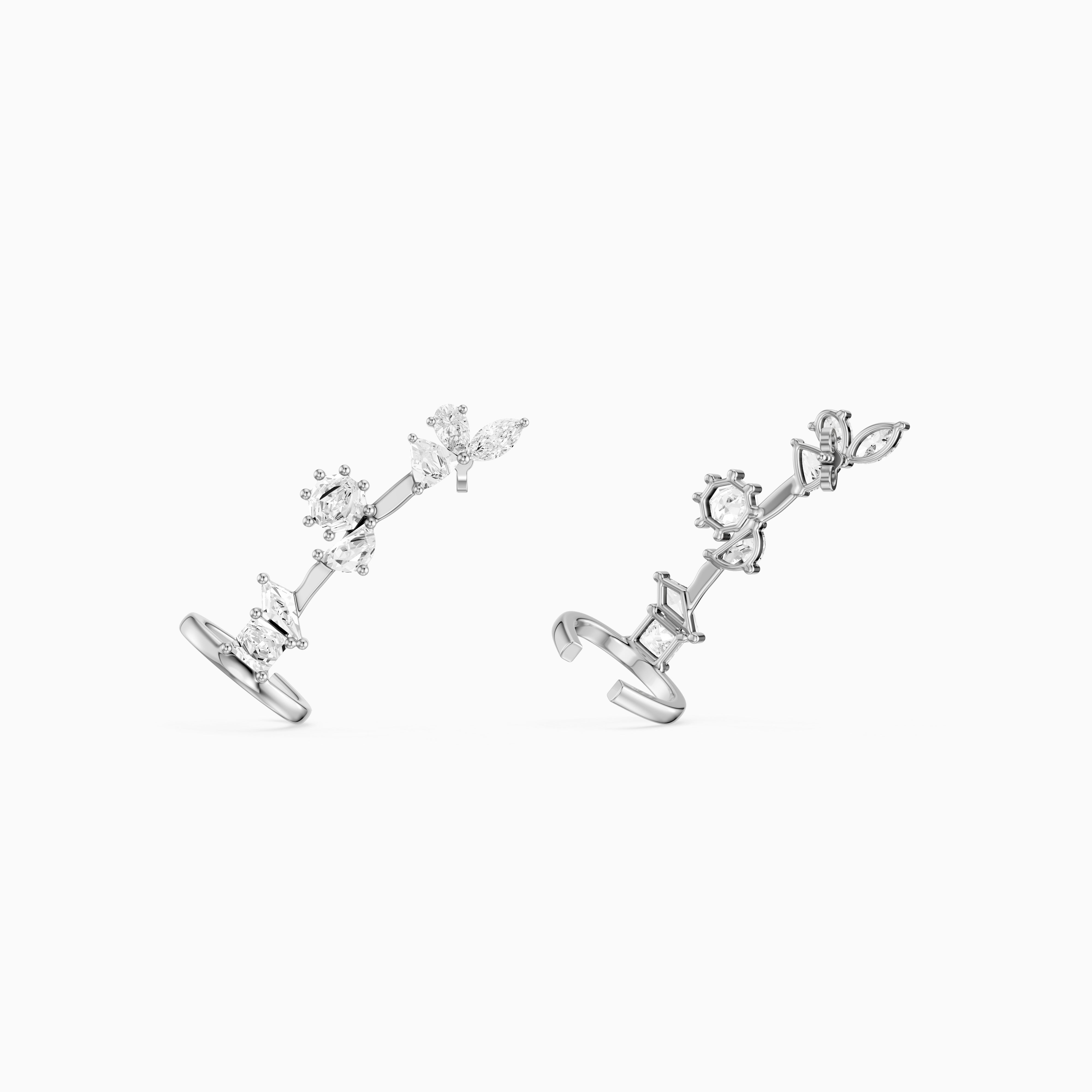 Sarai Multi Shape Lab Grown Diamond Ear Cuff Earrings