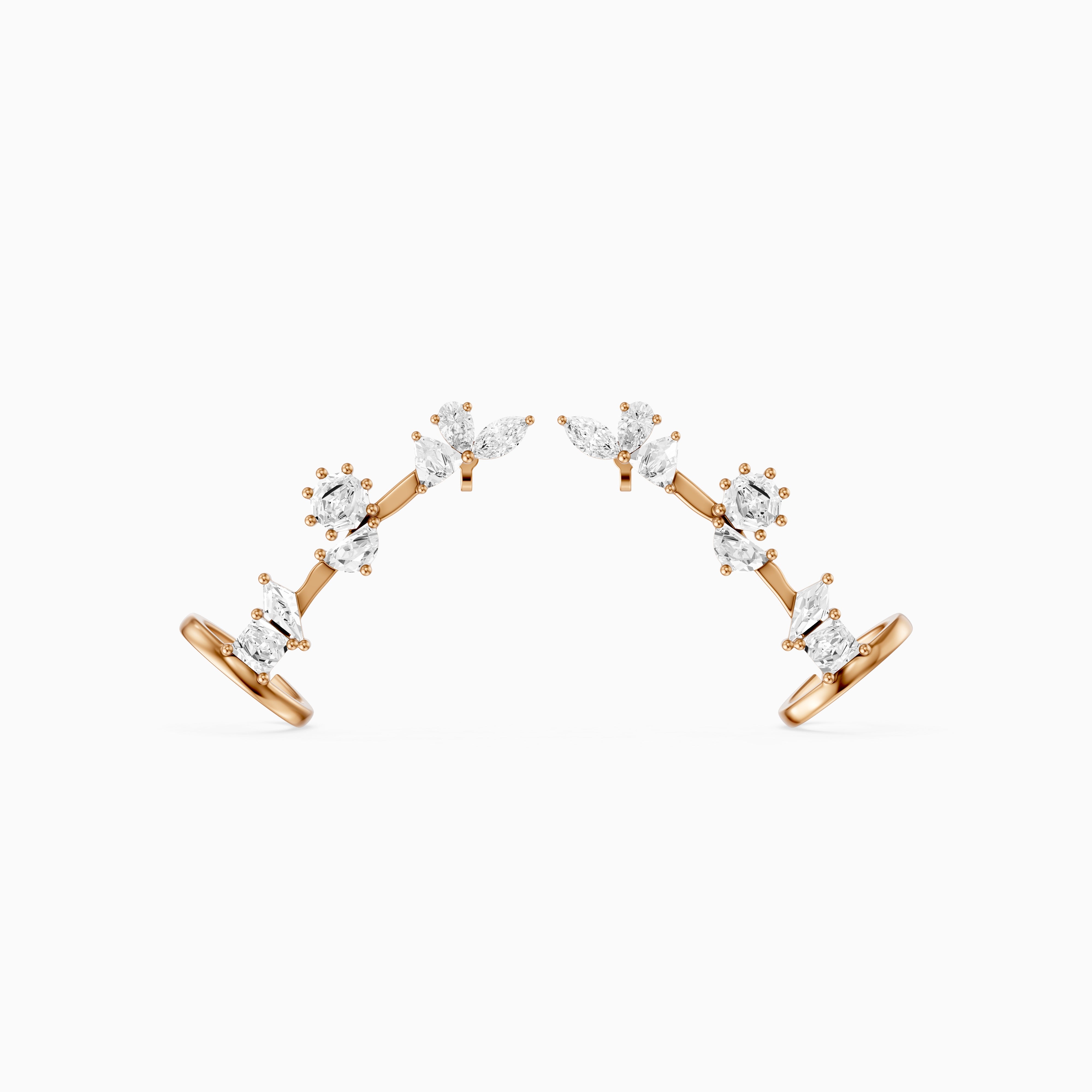 Sarai Multi Shape Lab Grown Diamond Ear Cuff Earrings
