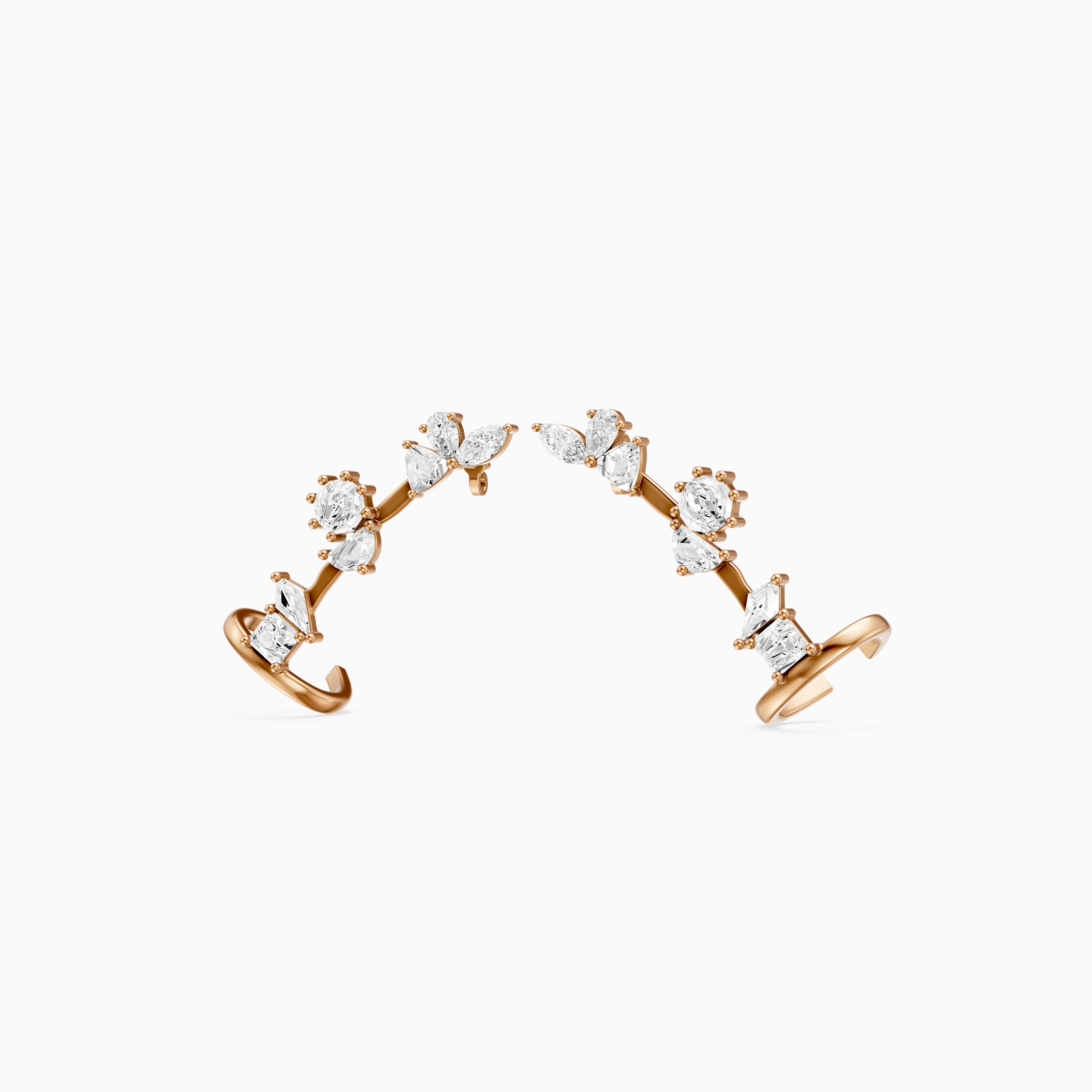 Sarai Multi Shape Lab Grown Diamond Ear Cuff Earrings