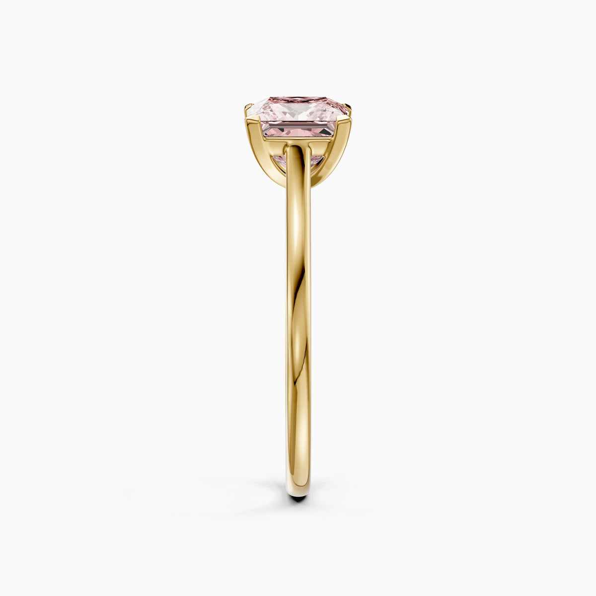 Briony Princess Cut Solitaire Cathedral Style Pink Lab Grown Diamond Engagement Ring