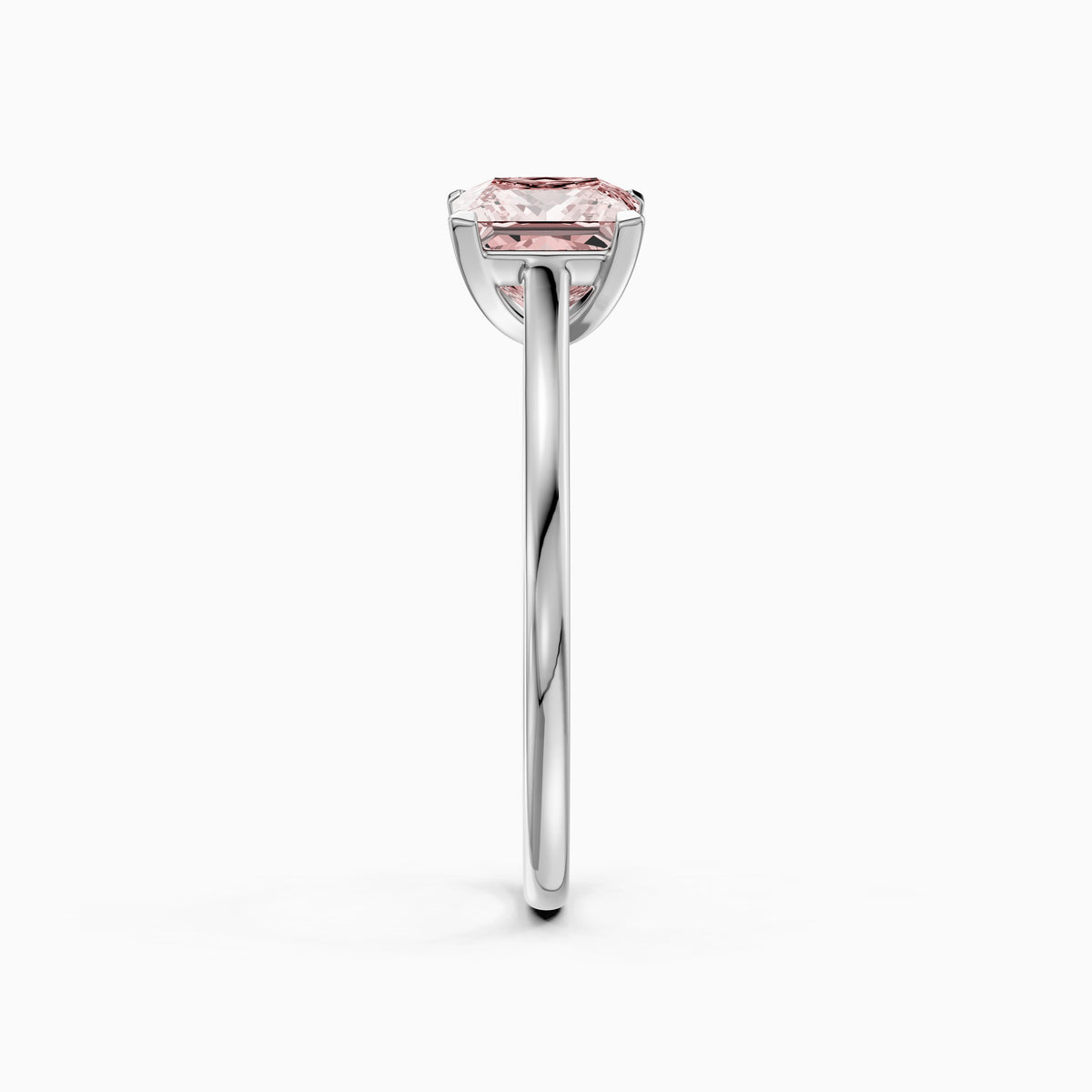 Briony Princess Cut Solitaire Cathedral Style Pink Lab Grown Diamond Engagement Ring