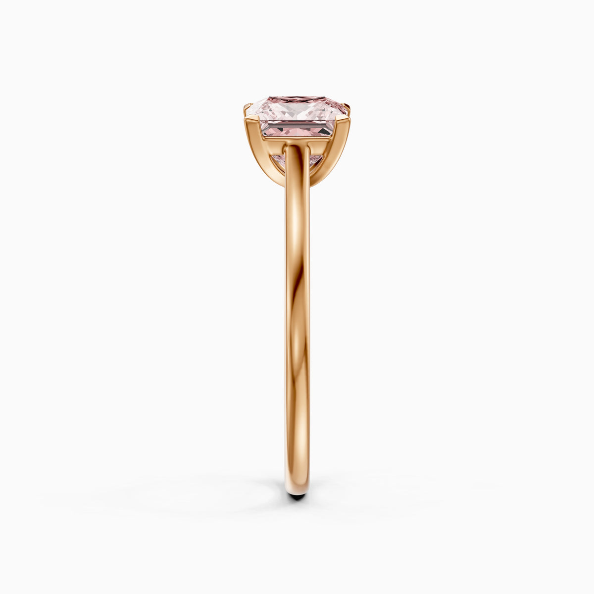 Briony Princess Cut Solitaire Cathedral Style Pink Lab Grown Diamond Engagement Ring