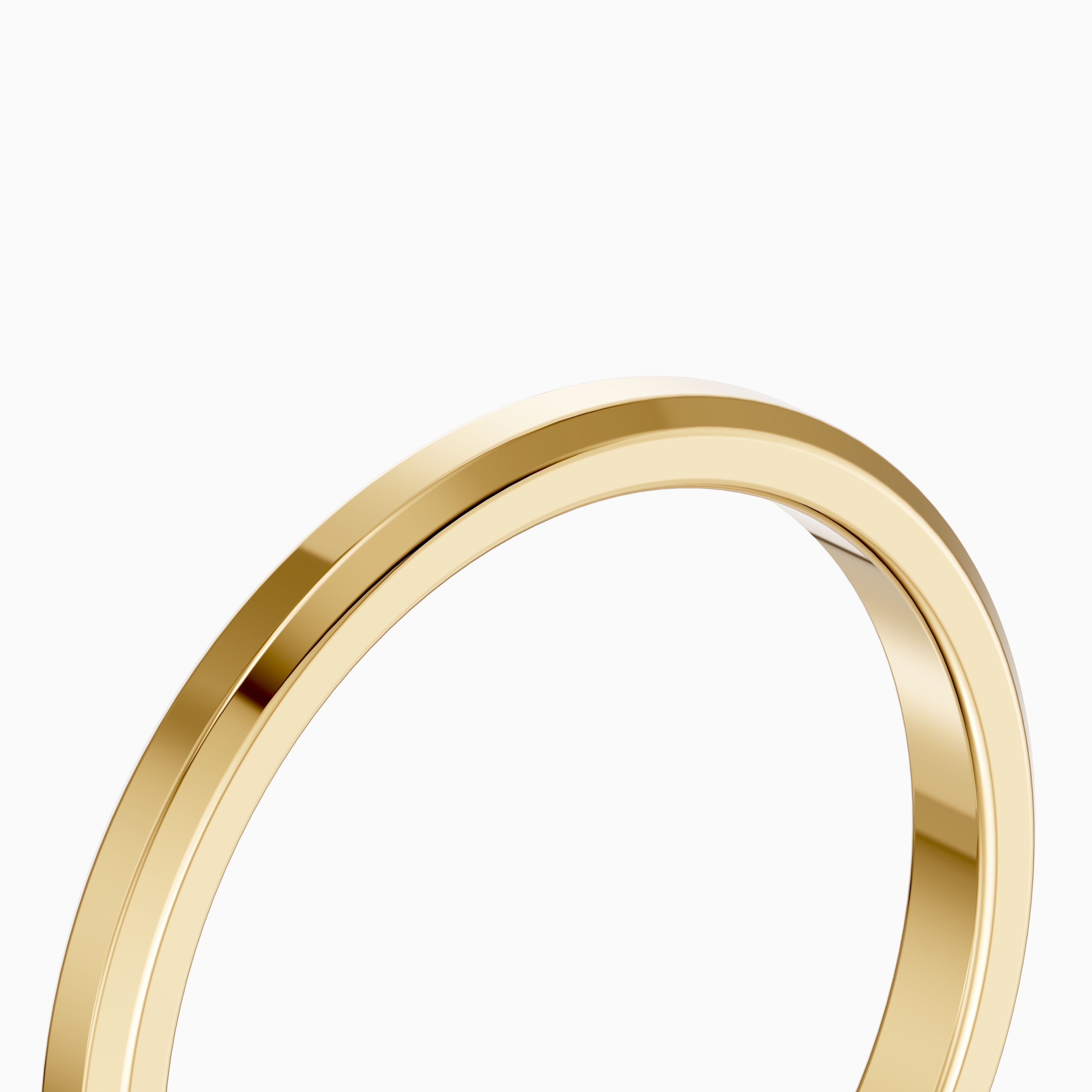 Zaria Flat Beveled Edge Plain Wedding Band