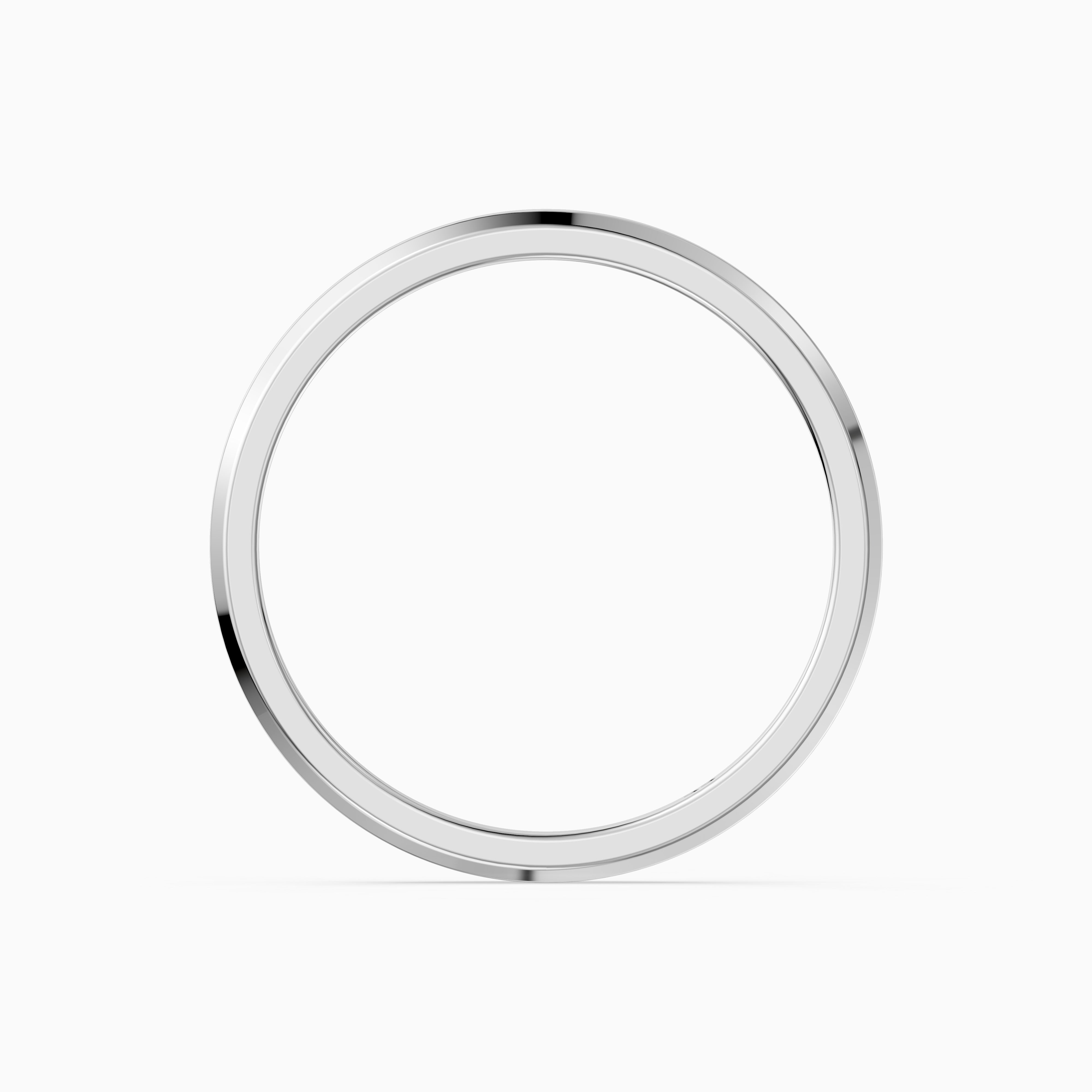 Zaria Flat Beveled Edge Plain Wedding Band