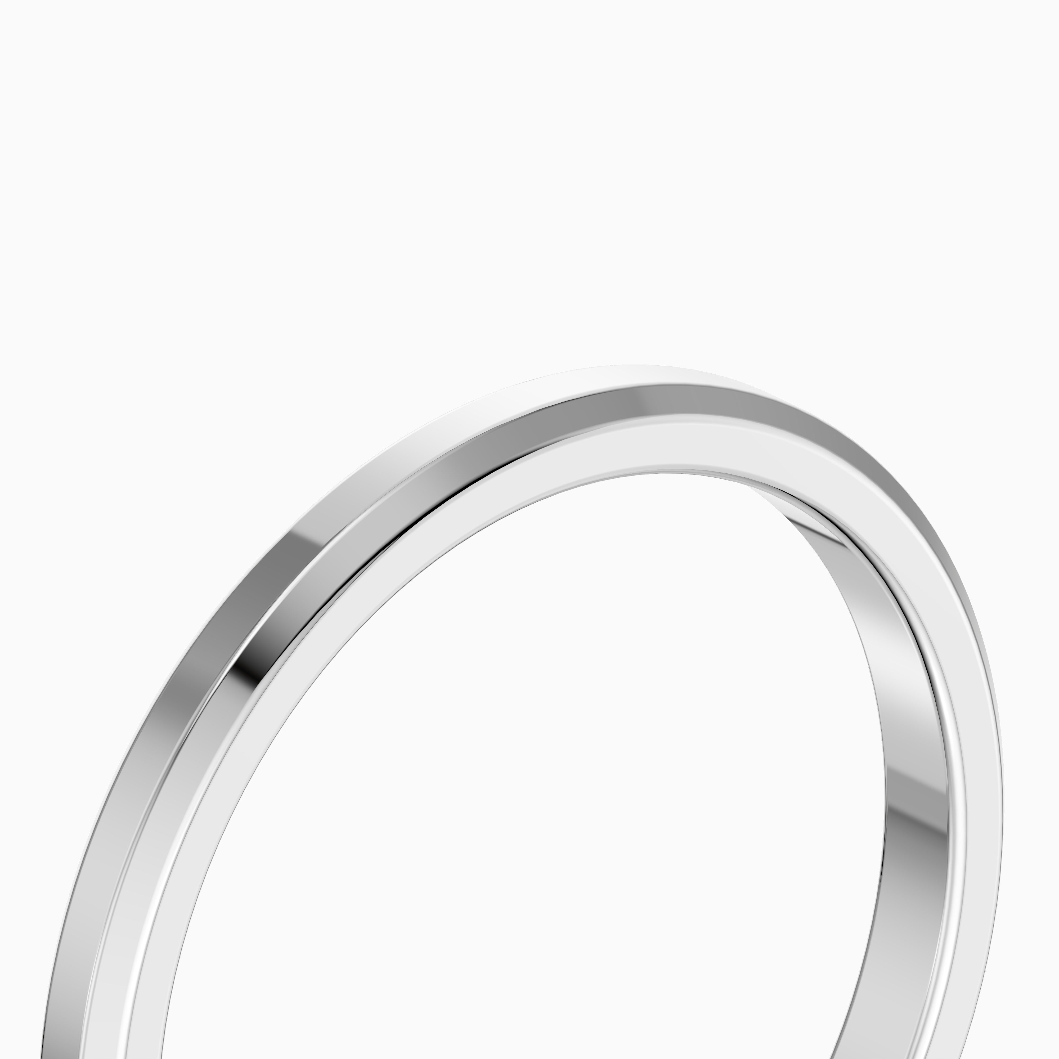 Zaria Flat Beveled Edge Plain Wedding Band