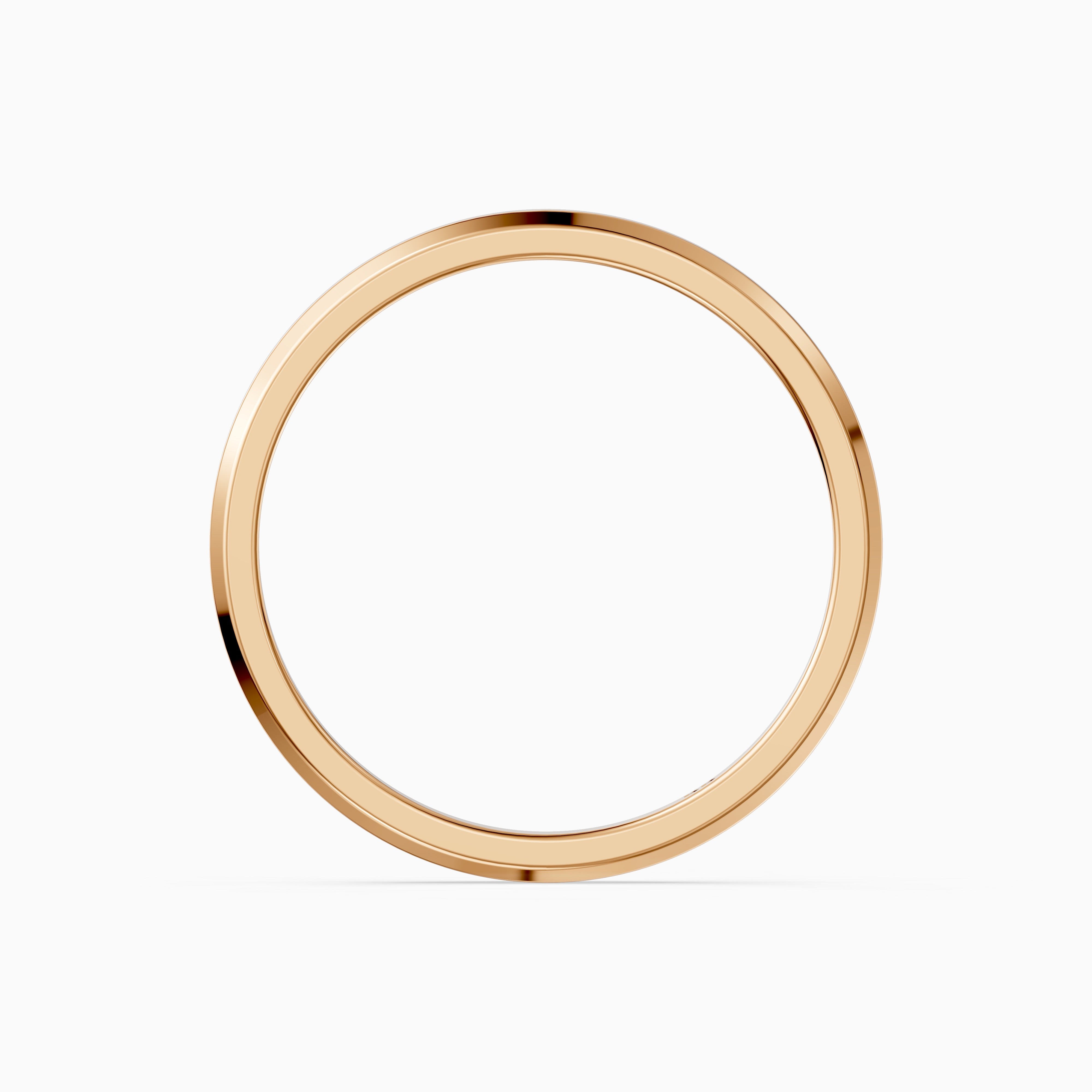 Zaria Flat Beveled Edge Plain Wedding Band
