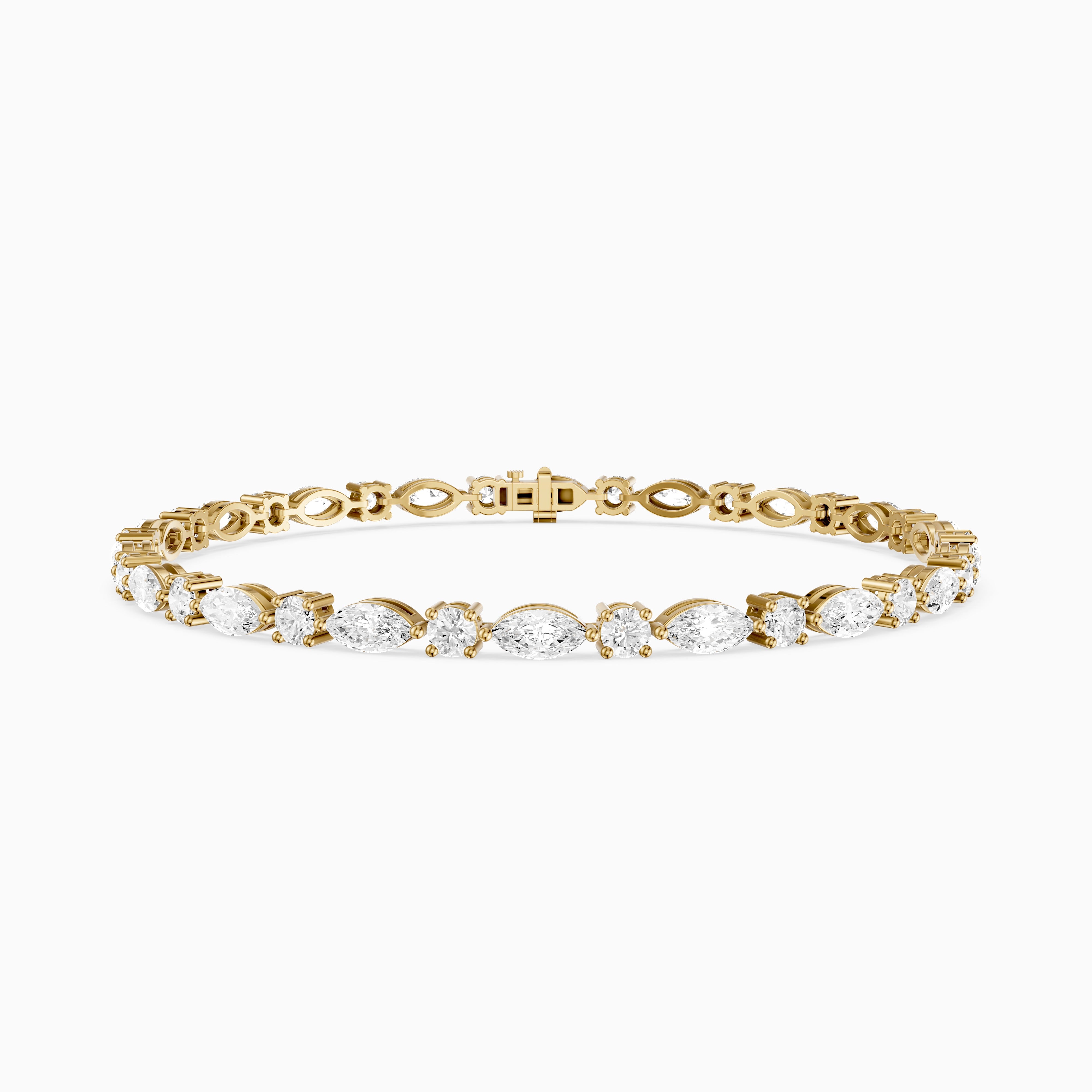 Oscar Marquise Cut and Round Cut Lab Grown Diamond Tennis Bracelet