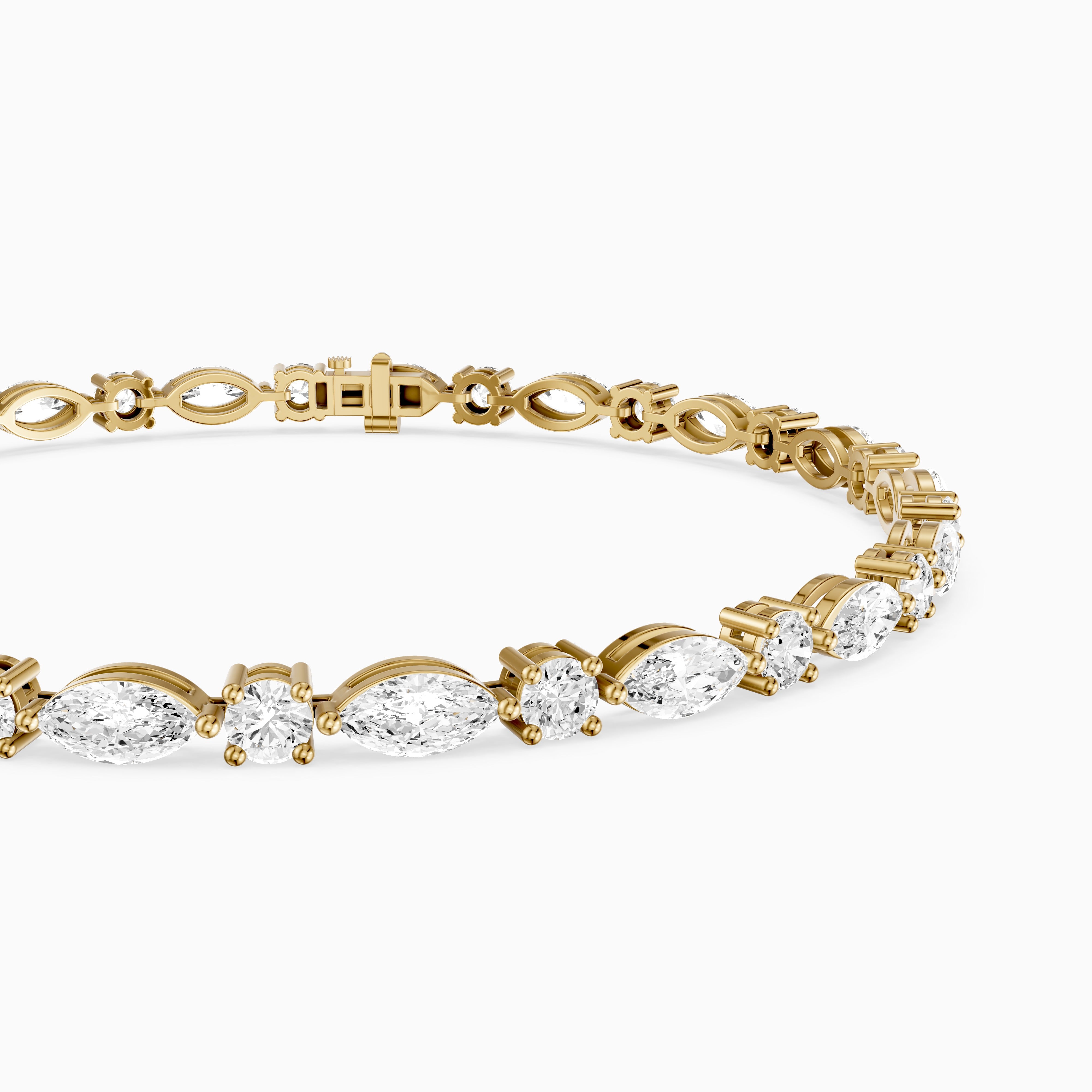 Oscar Marquise Cut and Round Cut Lab Grown Diamond Tennis Bracelet
